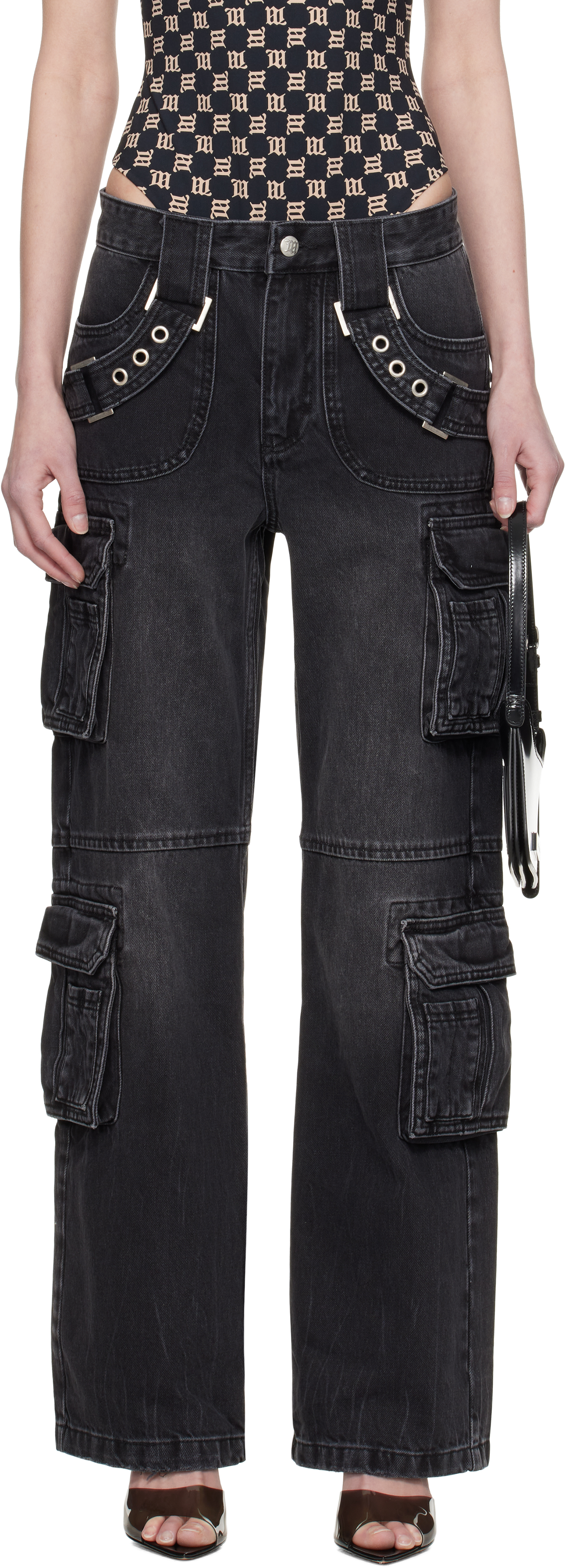 Black Harness Strap Jeans