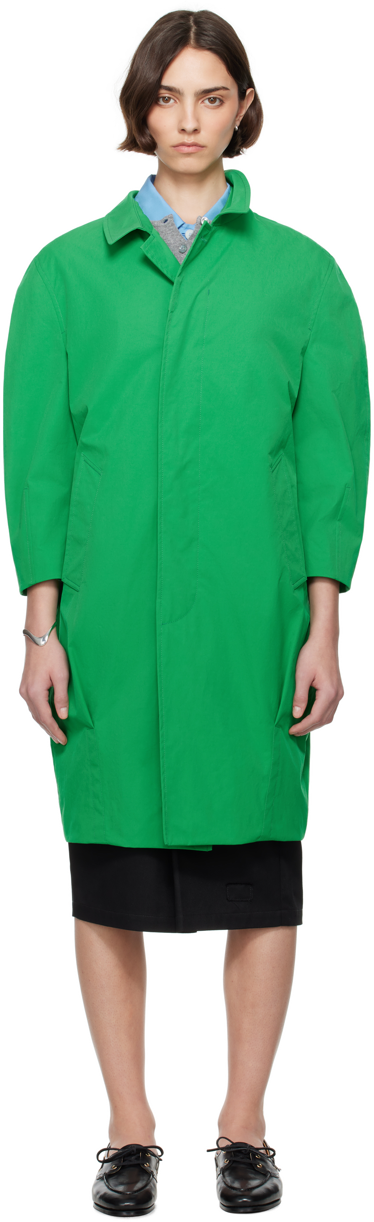 Bally: Green Twill Coat | SSENSE