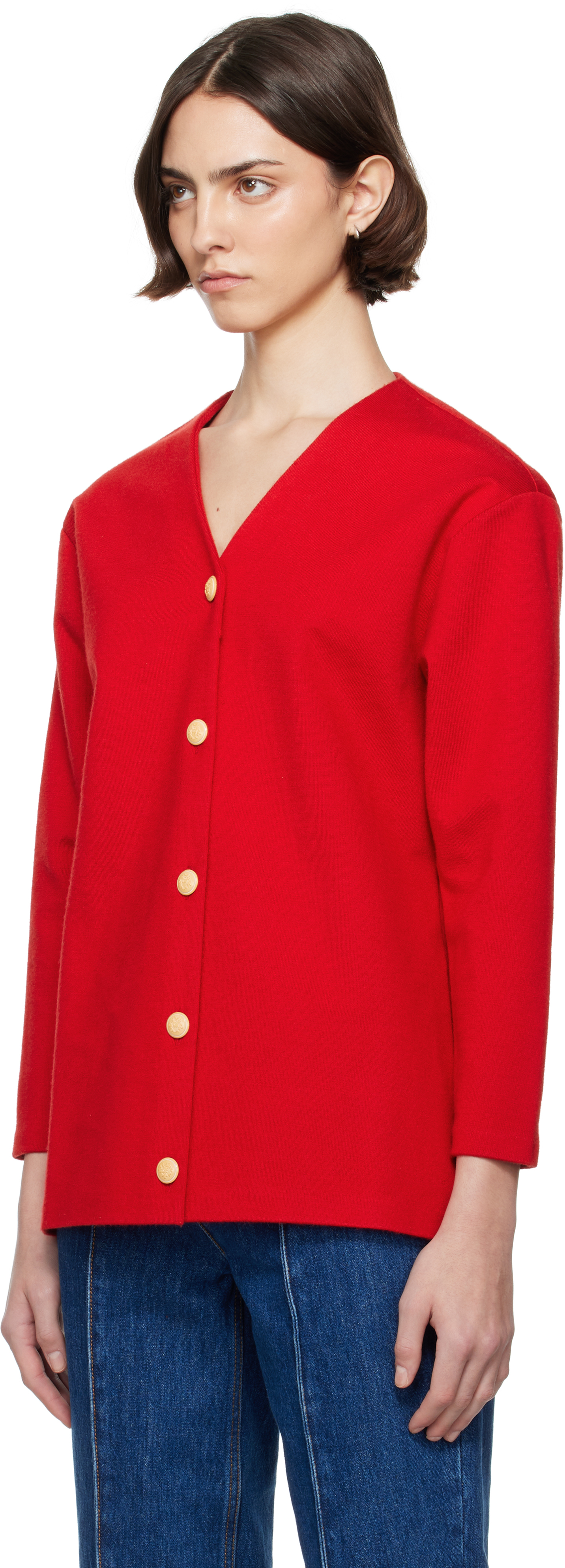 Bally L-blend Stiff Cardigan In U3b9 - Swiss Red 50