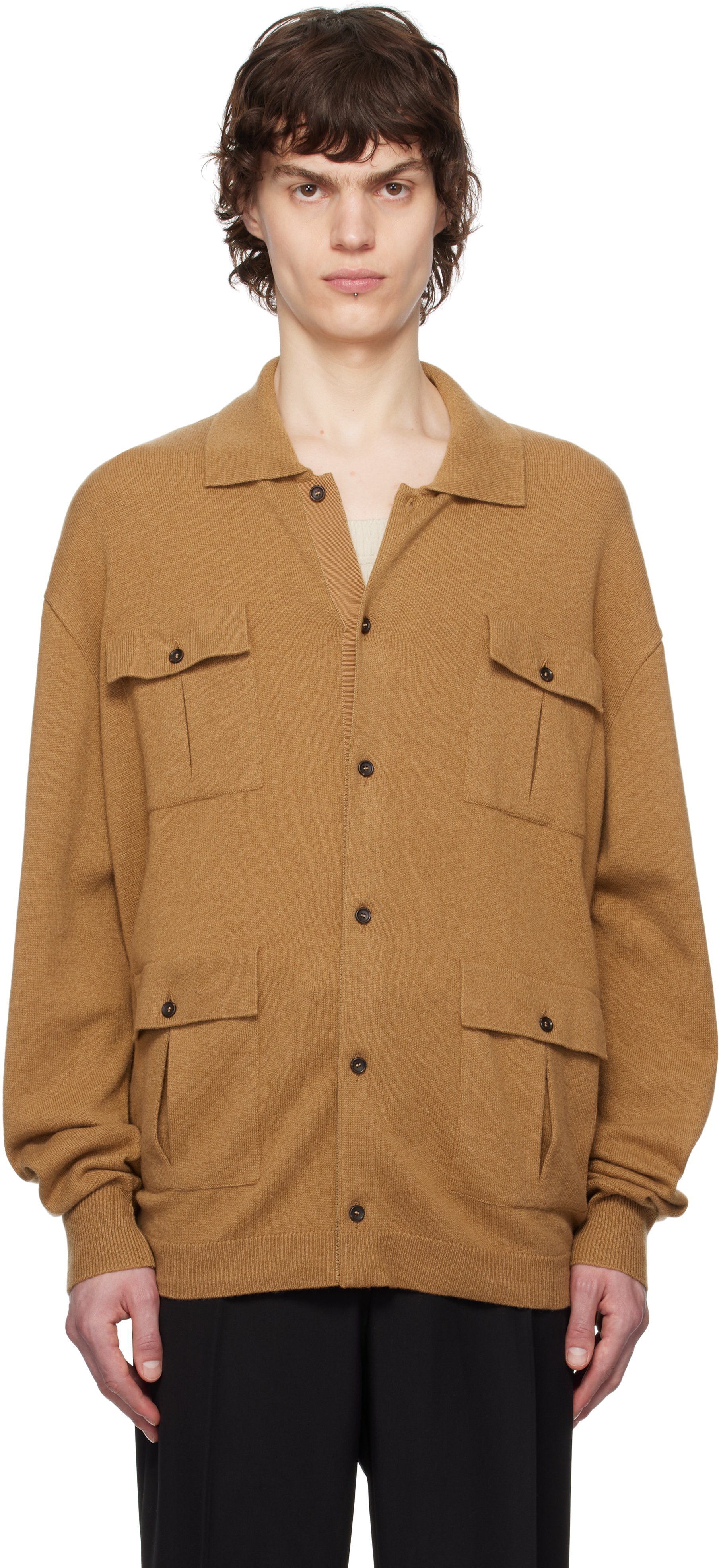 Tan Cashmere Cardigan