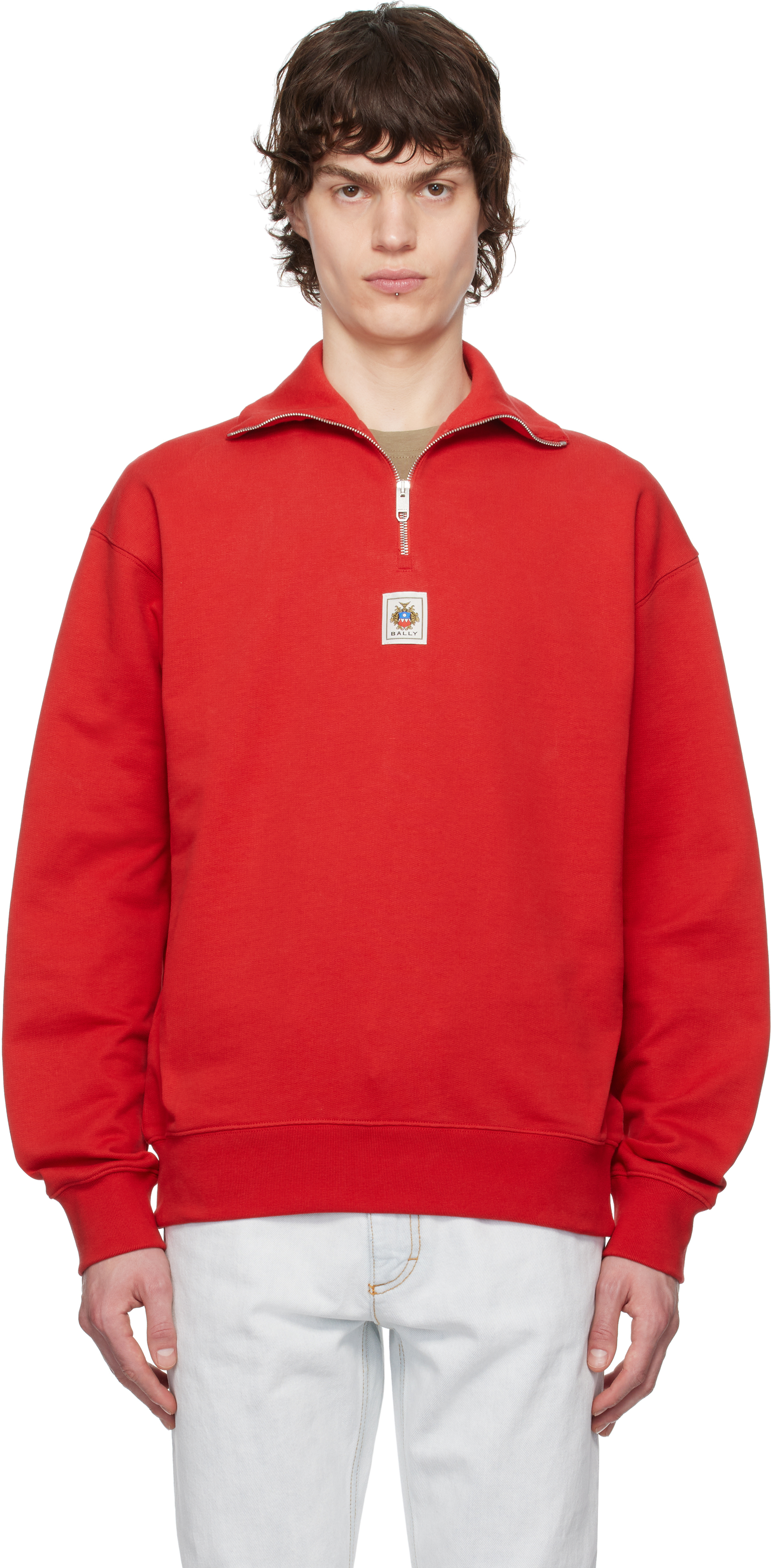 Red Half-Zip Sweatshirt