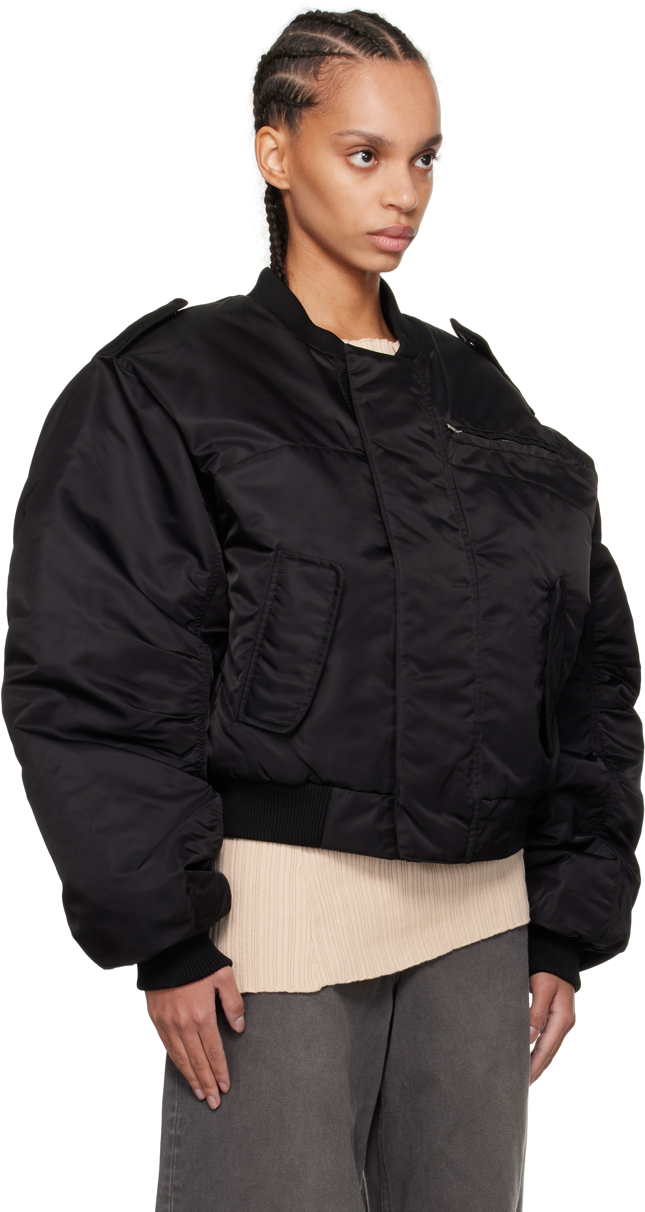ENTIRE STUDIOS SSENSE EXCLUSIVE BLACK A-2 BOMBER JACKET