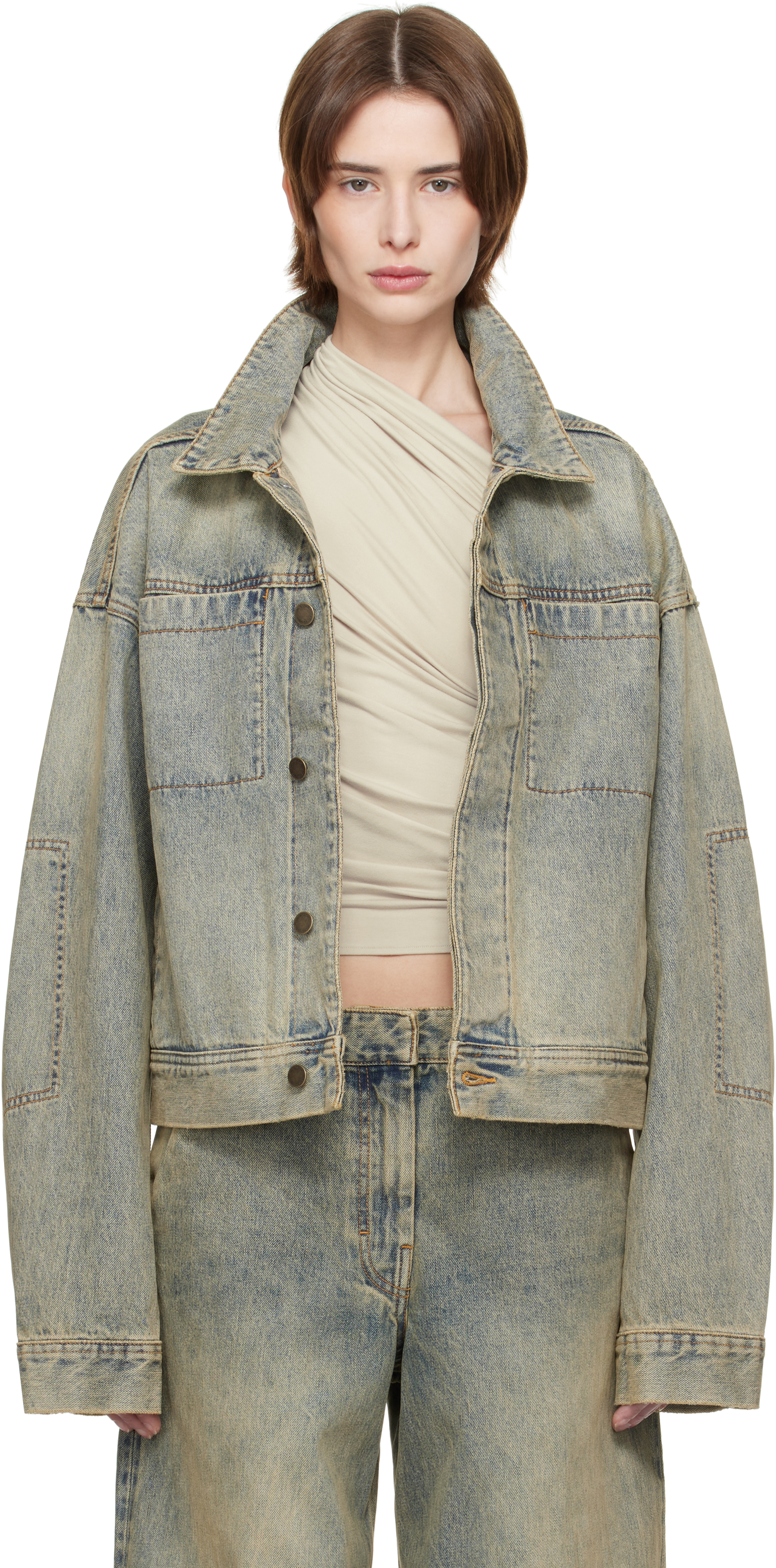 Entire Studios: Blue Gem Denim Jacket | SSENSE Entire Studios: Blue Gem Denim Jacket | SSENSE