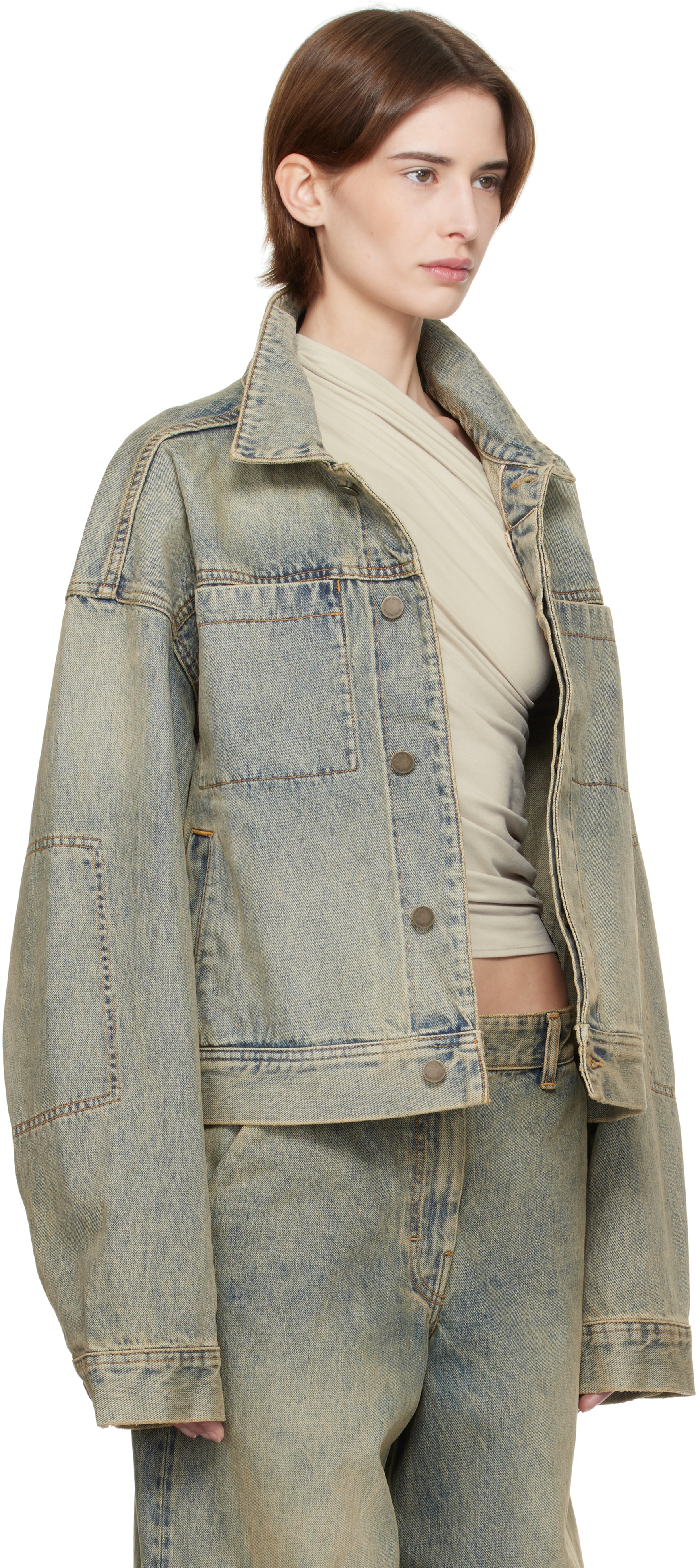 Entire Studios Blue Gem Denim Jacket In Surfacewave