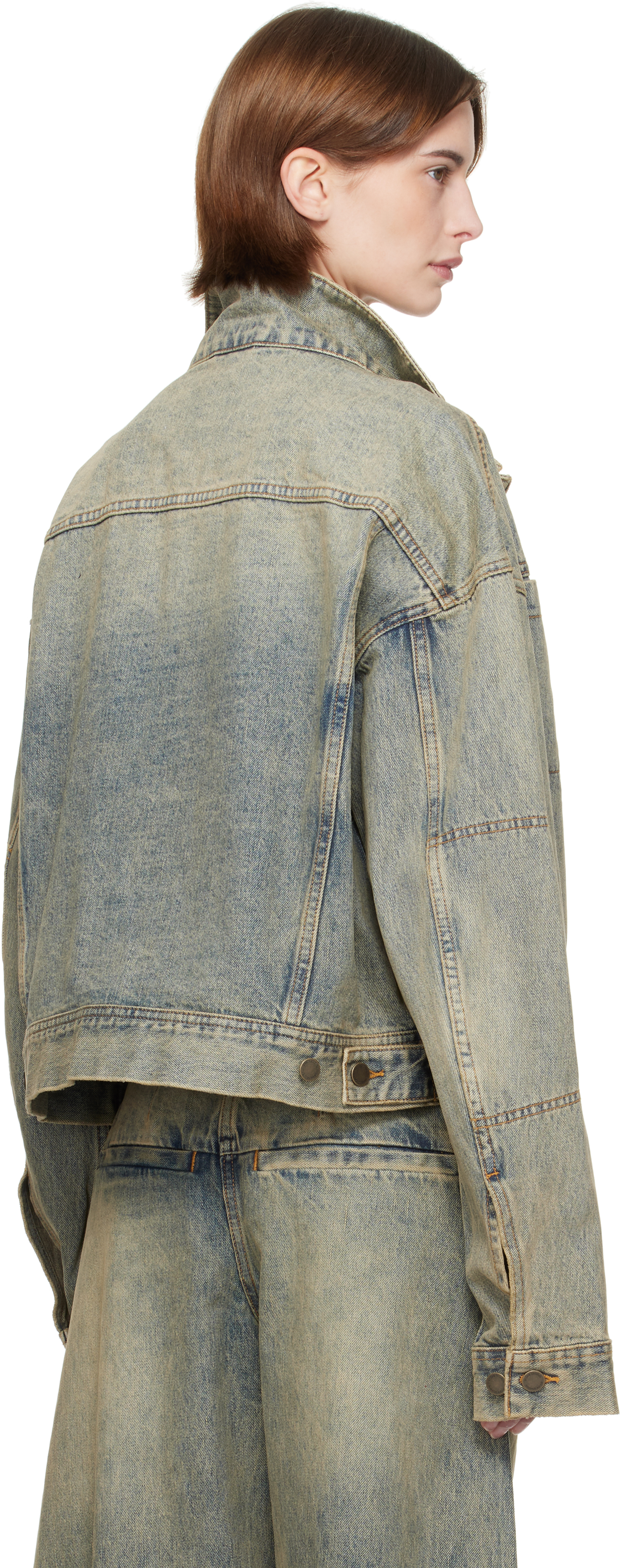 Entire Studios Blue Gem Denim Jacket In Surfacewave