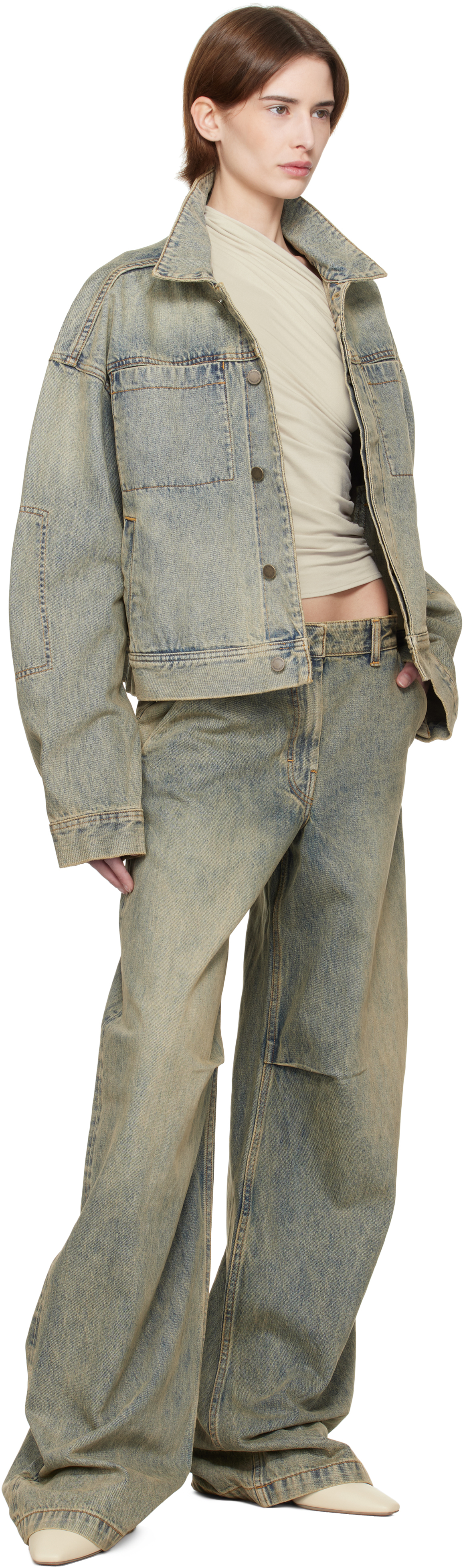 Entire Studios Blue Gem Denim Jacket In Surfacewave