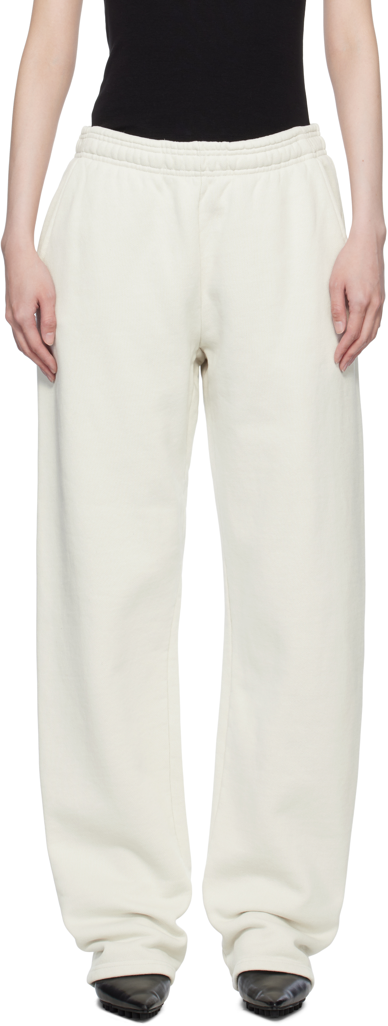Entire Studios Off-white Straight-leg Sweatpants In Rice