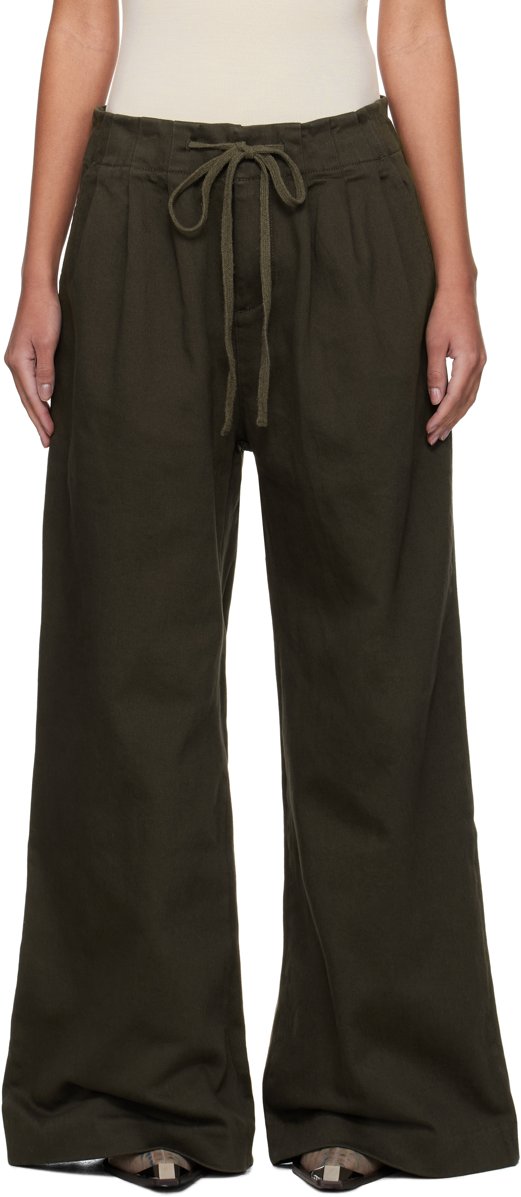 Khaki Cinch Trousers