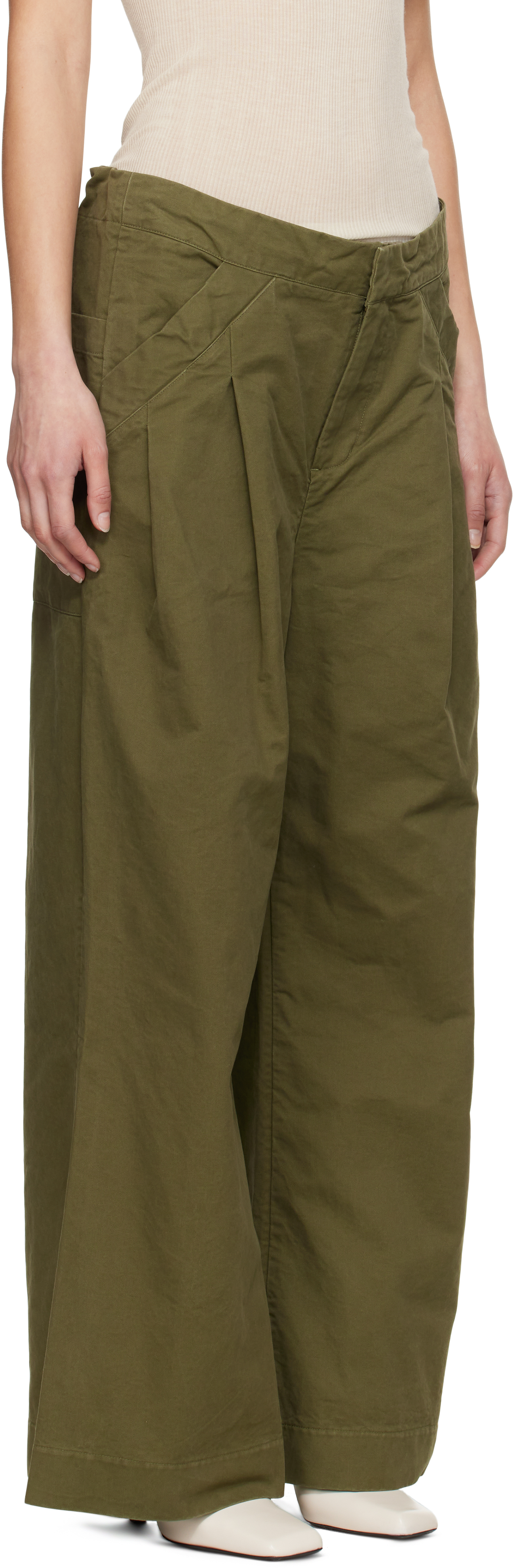 Entire Studios Khaki Wares Trousers In Army