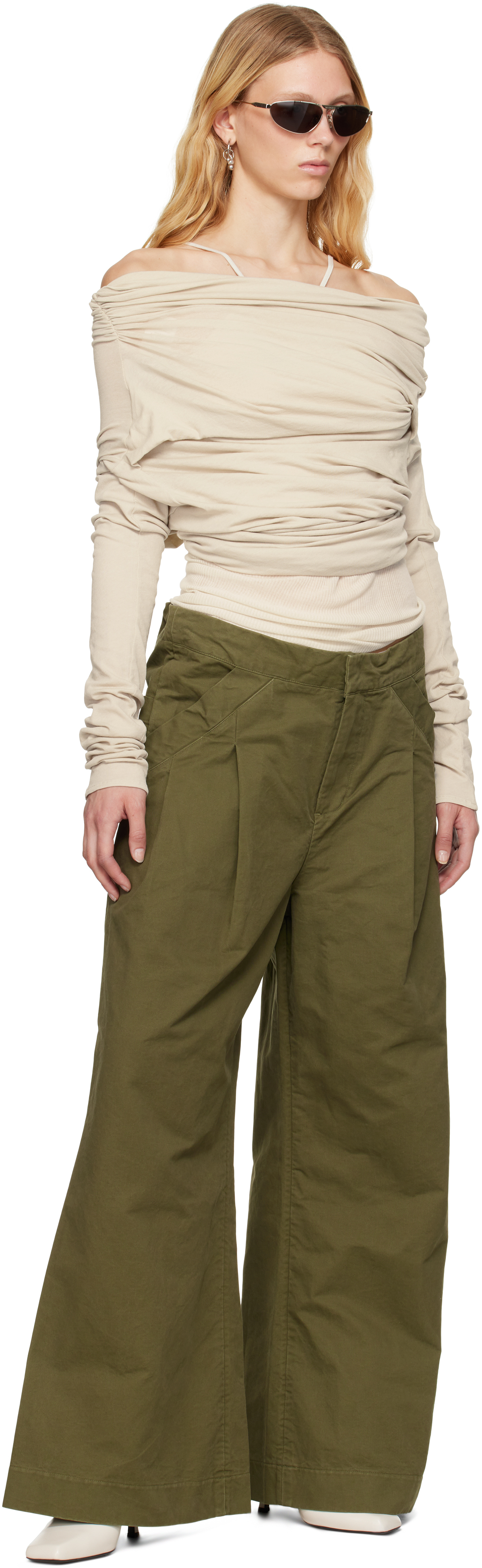Entire Studios Khaki Wares Trousers In Army
