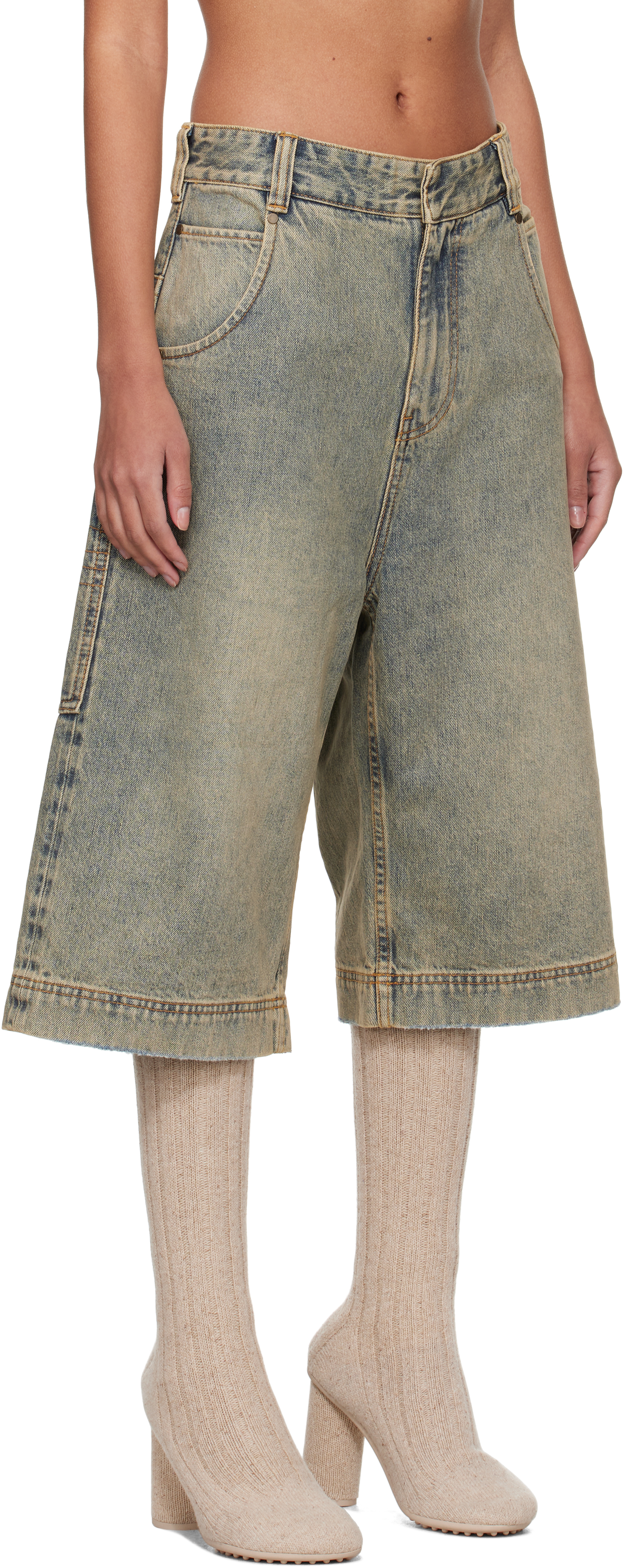 Shop Entire Studios Blue D Denim Shorts In Surfacewave