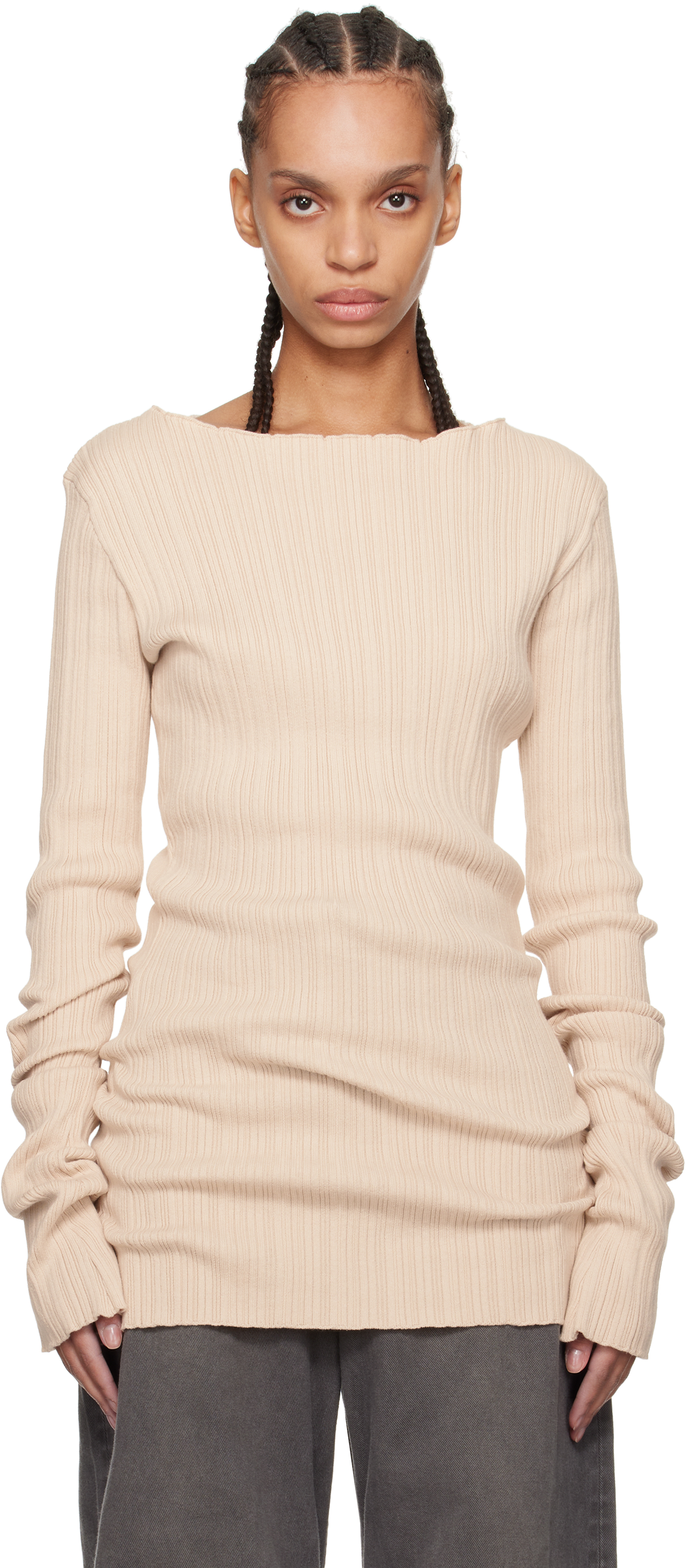 Entire Studios: Beige Arches Sweater | SSENSE Entire Studios: Beige Arches Sweater | SSENSE