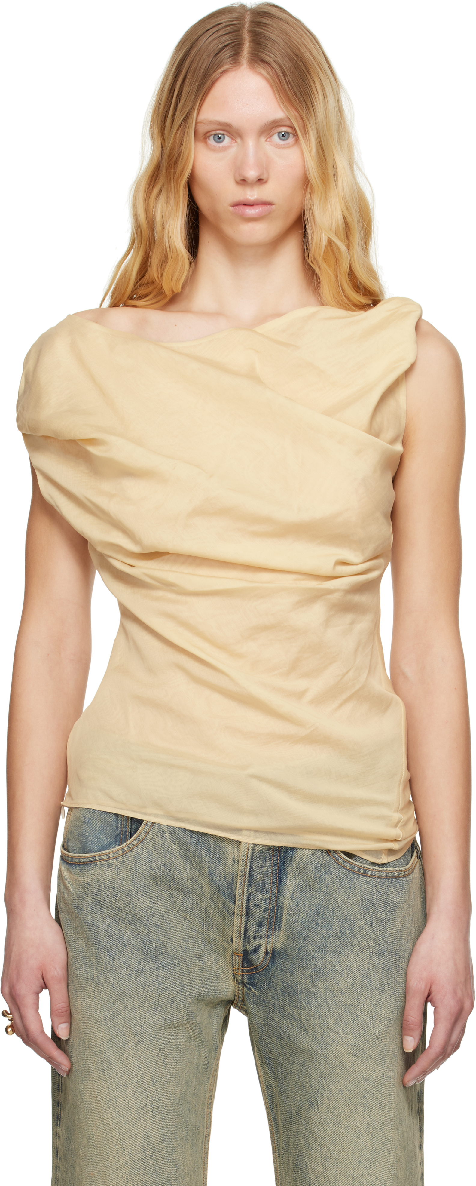 ENTIRE STUDIOS BEIGE TWIST TOP