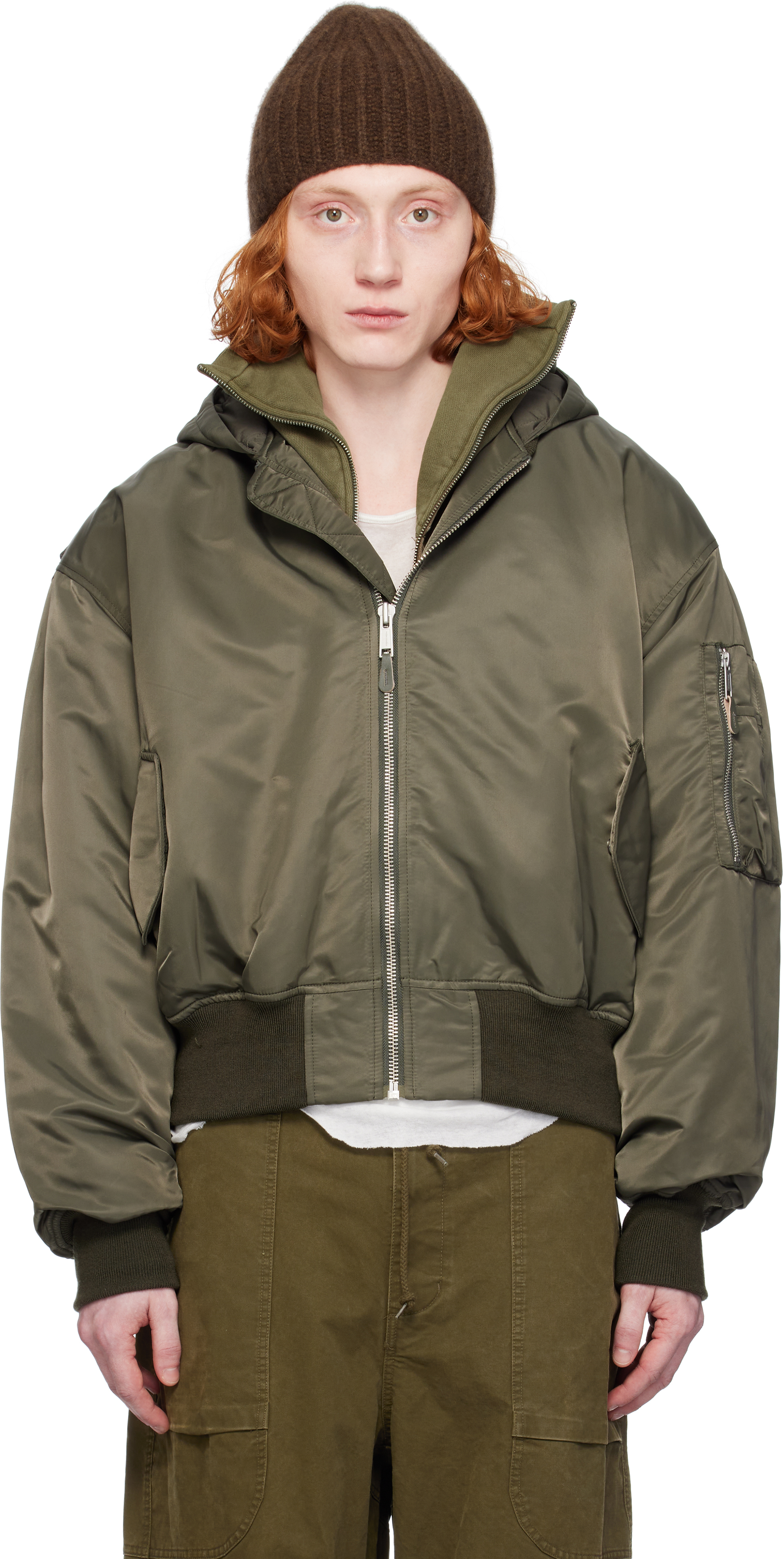 Khaki Broad Bomber Jacket