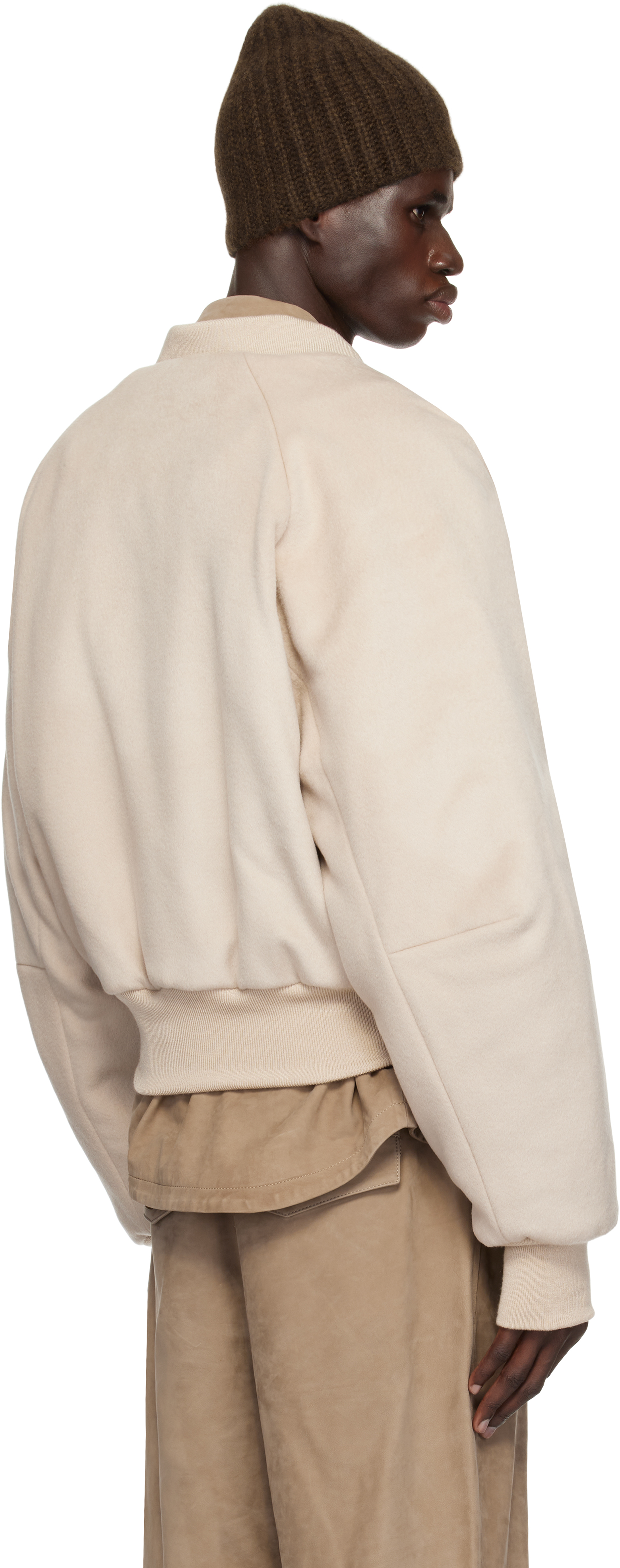 Entire Studios Off-white Raglan Bomber Jacket In Rutile