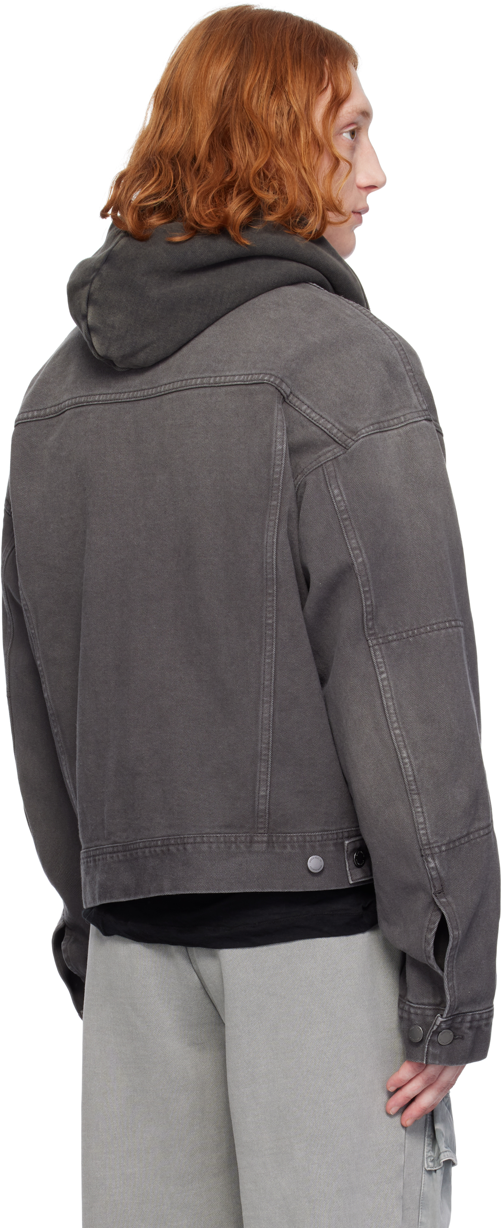 Entire Studios Gray Gem Denim Jacket In Stonelight