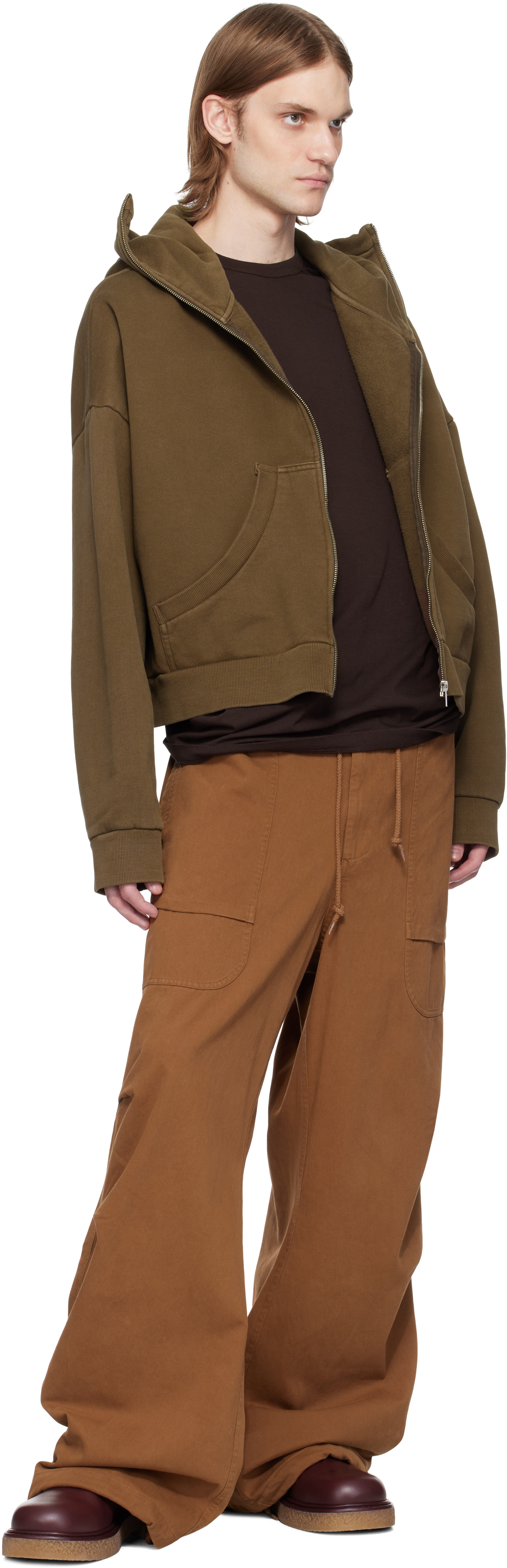 Entire Studios Brown Barren Cargo Trousers In Copper