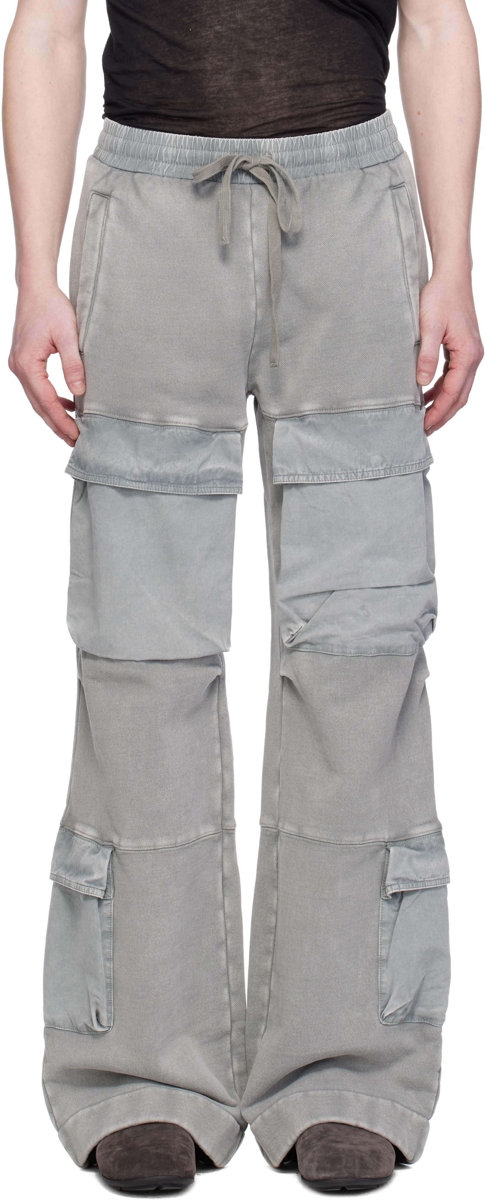 Entire Studios Gray Utility Cargo Pants In Rhino