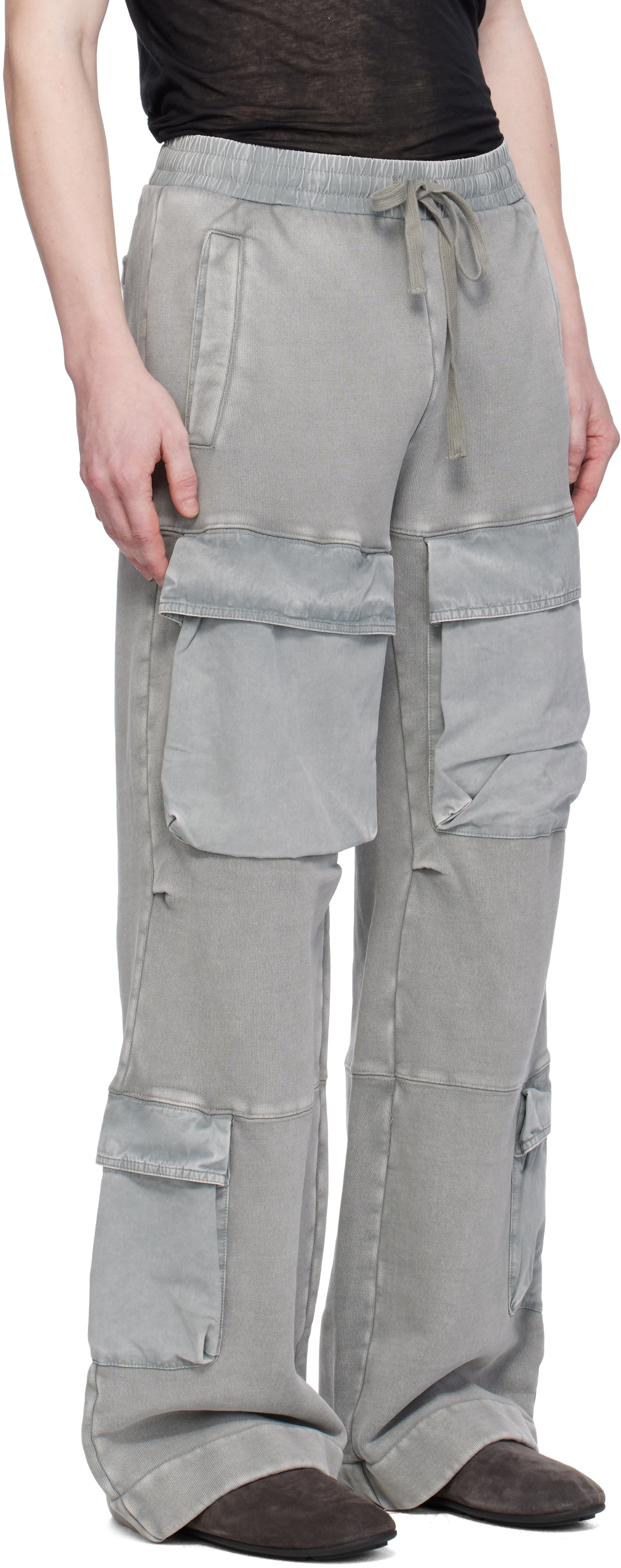 Entire Studios Gray Utility Cargo Pants In Rhino