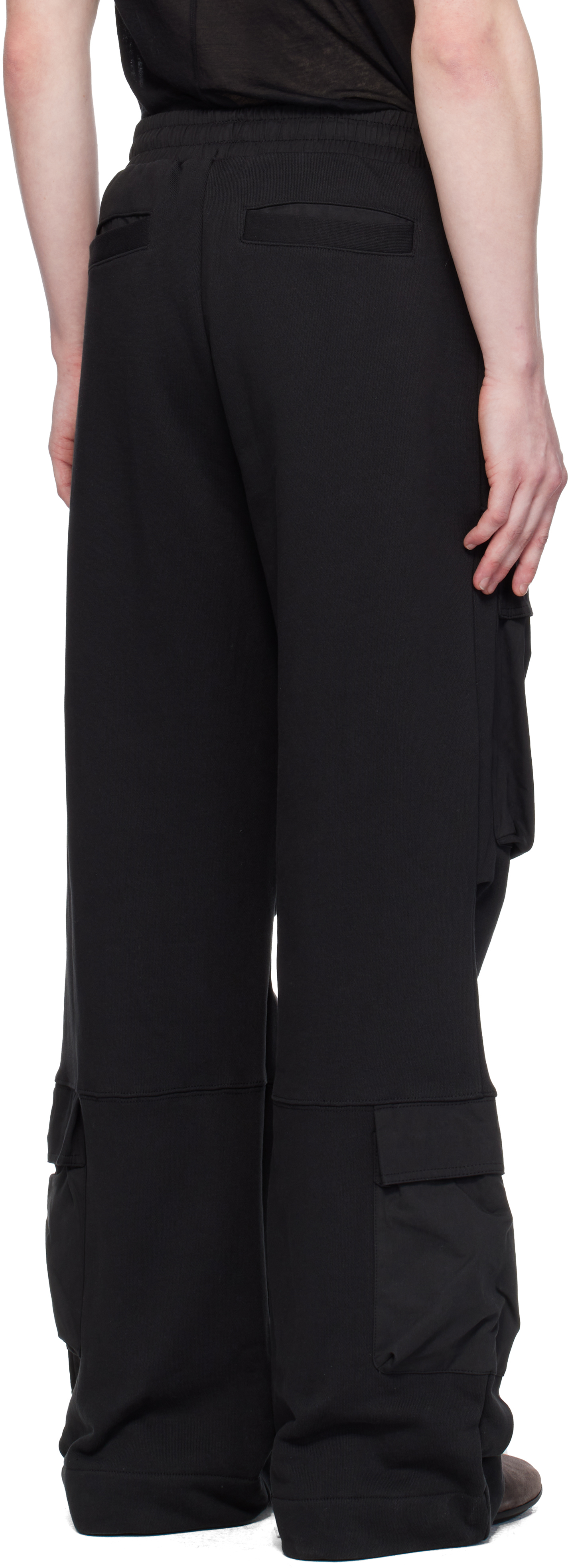 Entire Studios Black Utility Sweat Cargo Pants In Soot