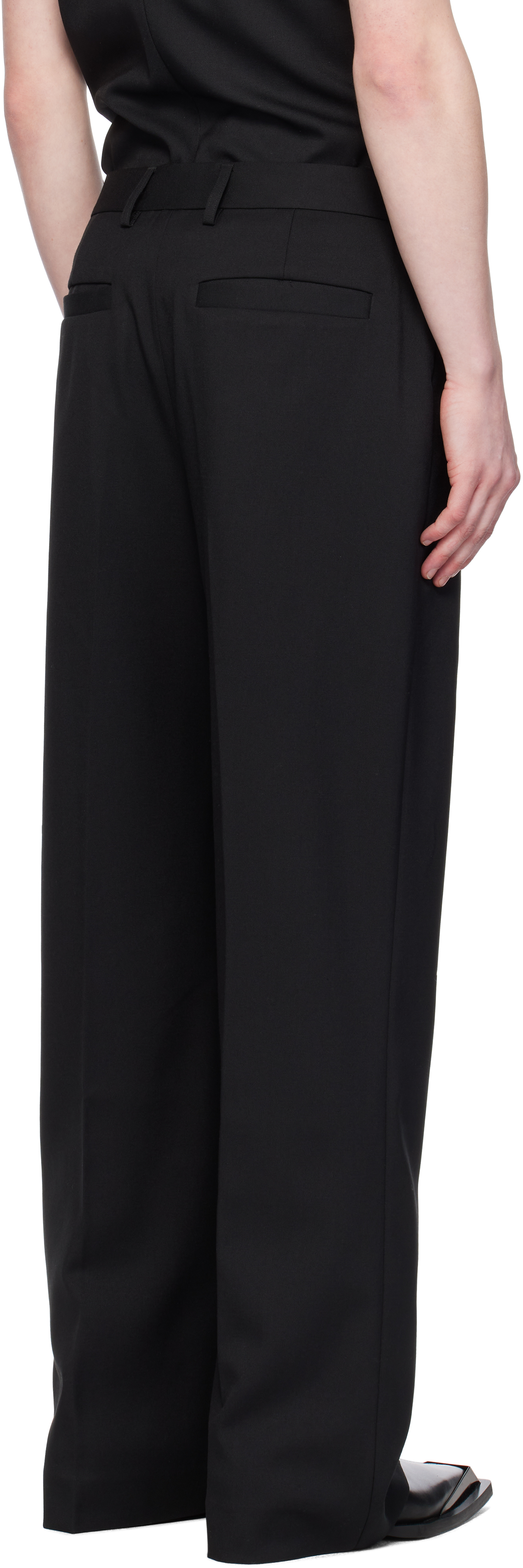 Entire Studios Black Father Suiting Trousers In Blackwool