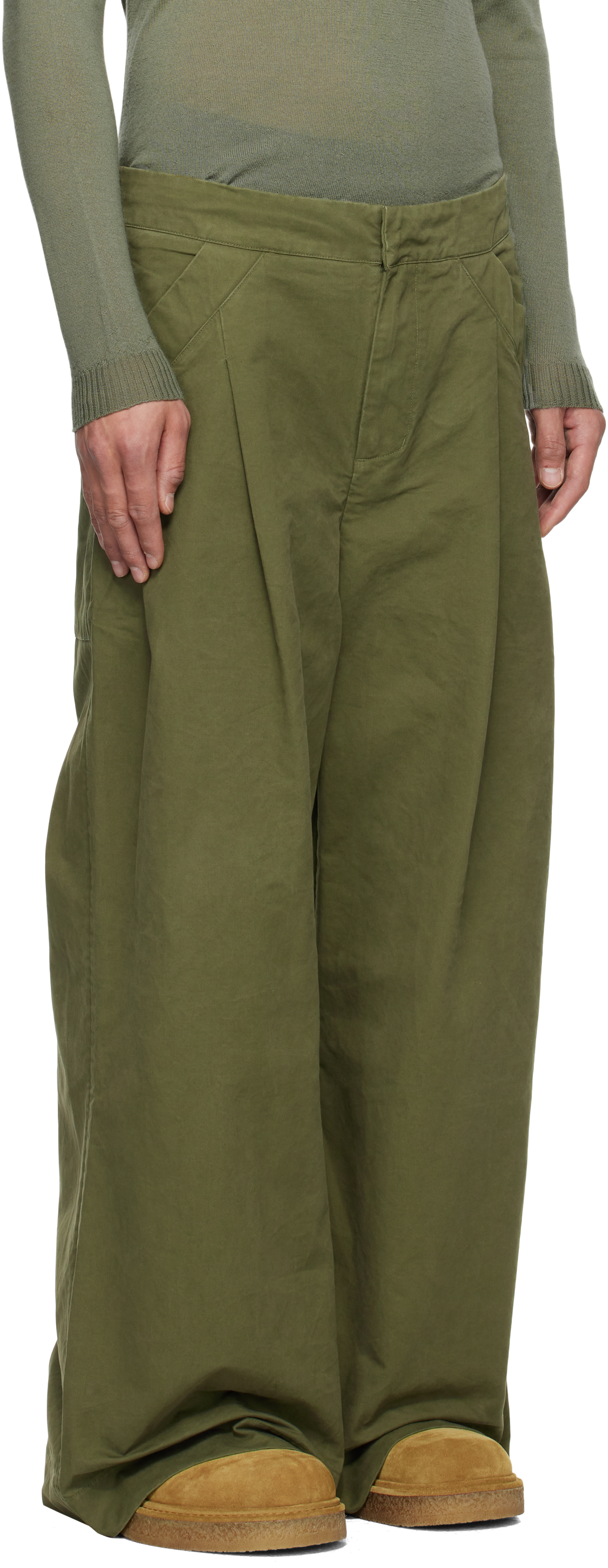 Entire Studios Khaki Wares Trousers In Army