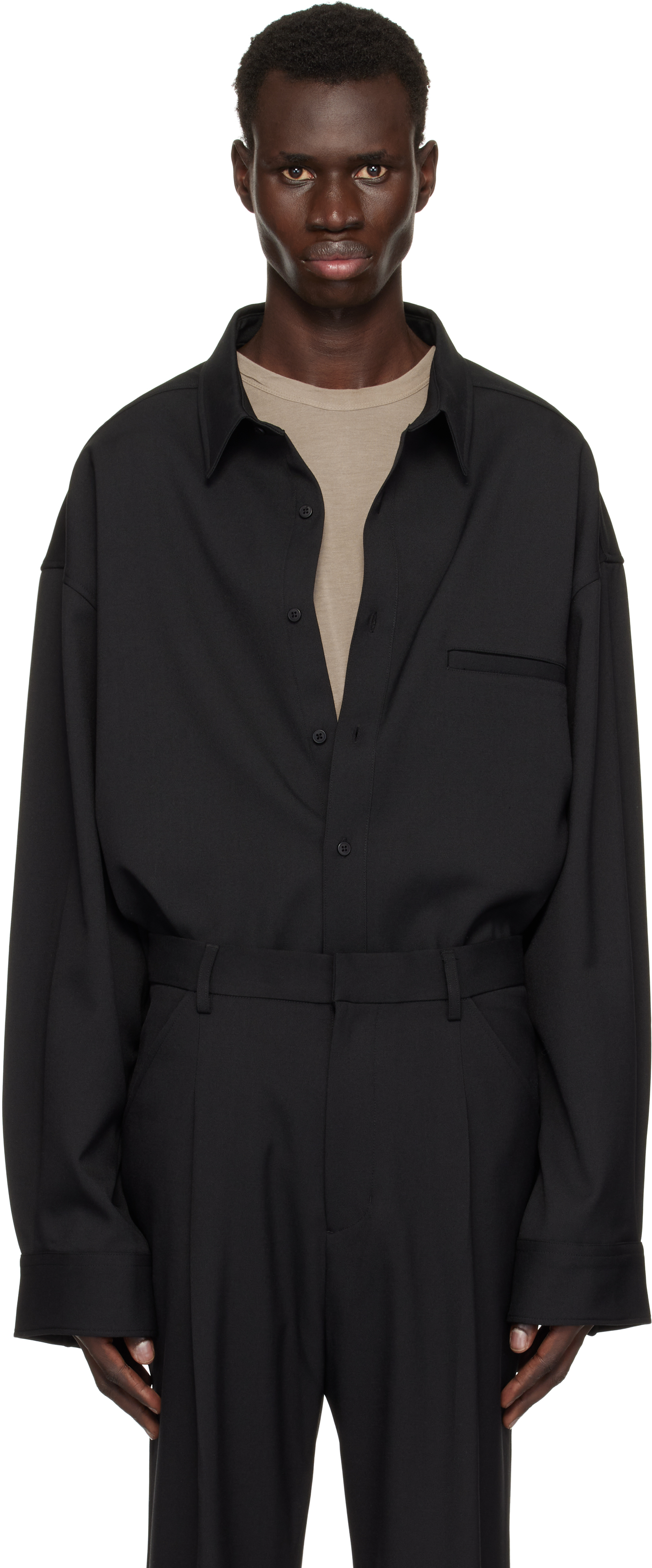 新品正規品 entire studios GIANT WOOL SHIRT S giant wool shirt black – entire studios