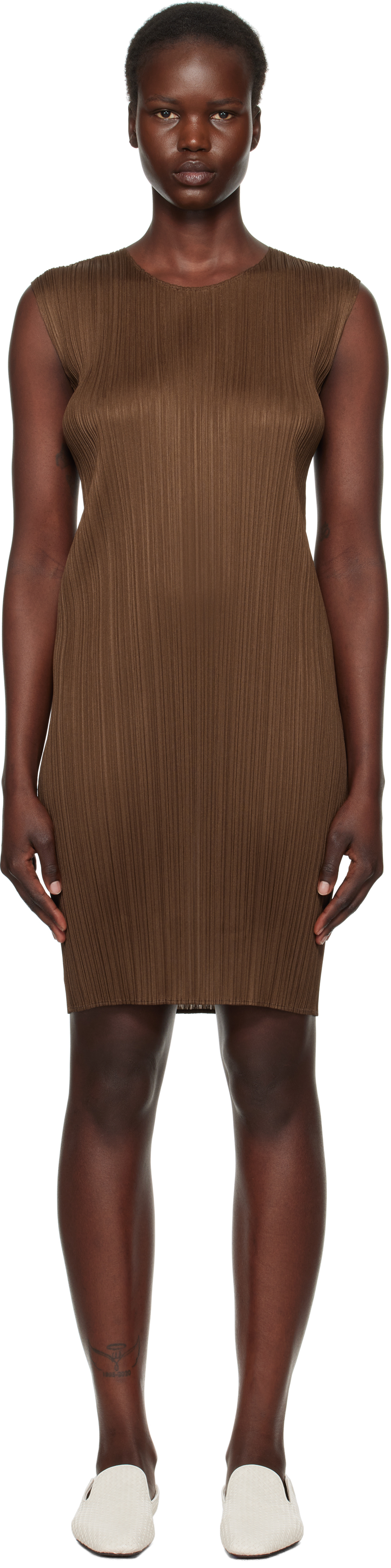 Brown New Colorful Basics 4 Midi Dress