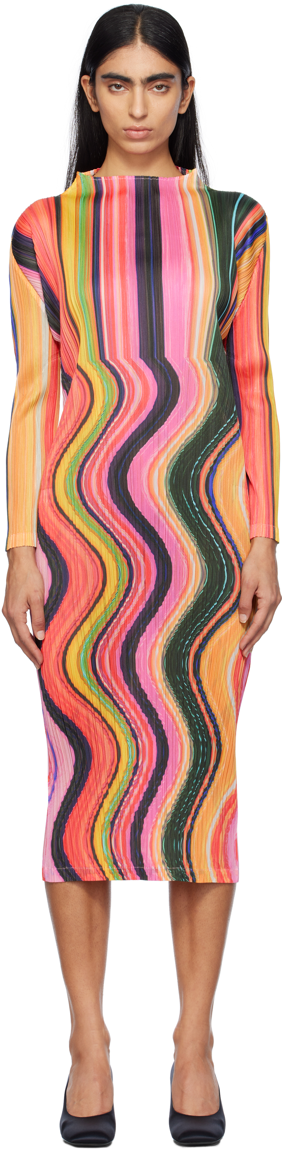 Multicolor Warp Maxi Dress