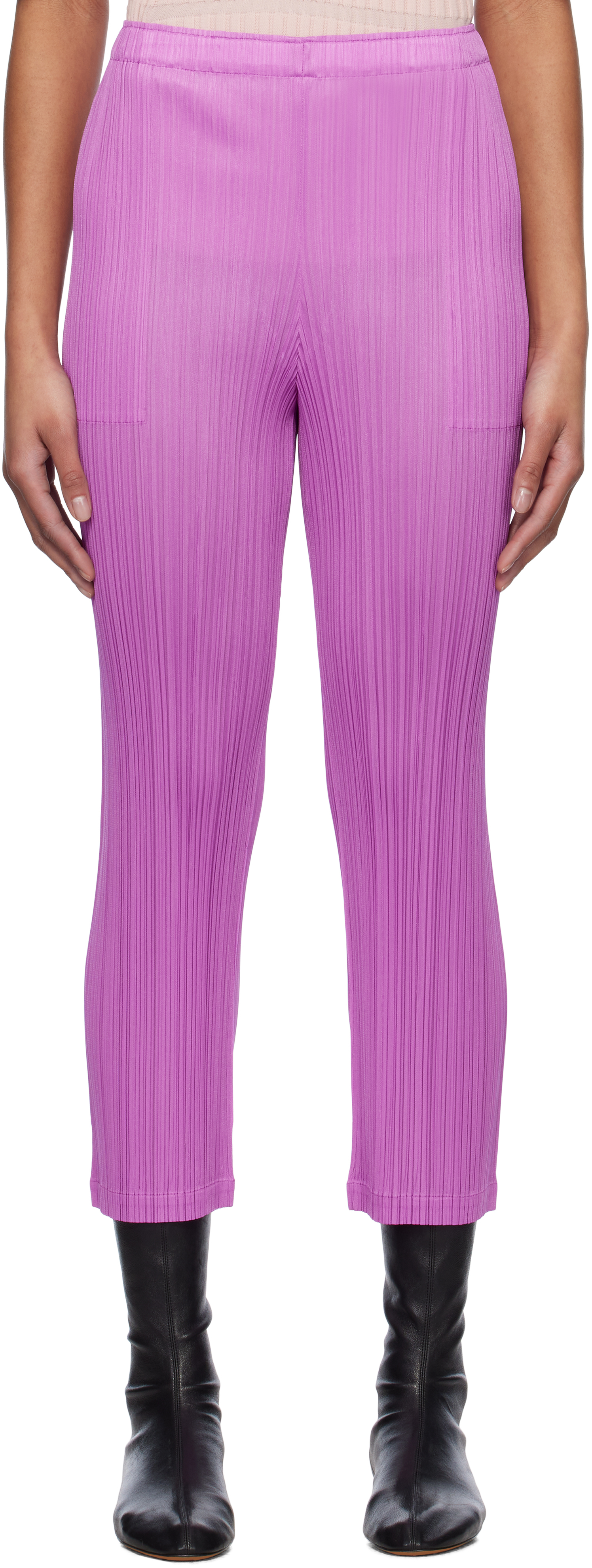 PLEATS PLEASE ISSEY MIYAKE: Purple Monthly Colors January Trousers  