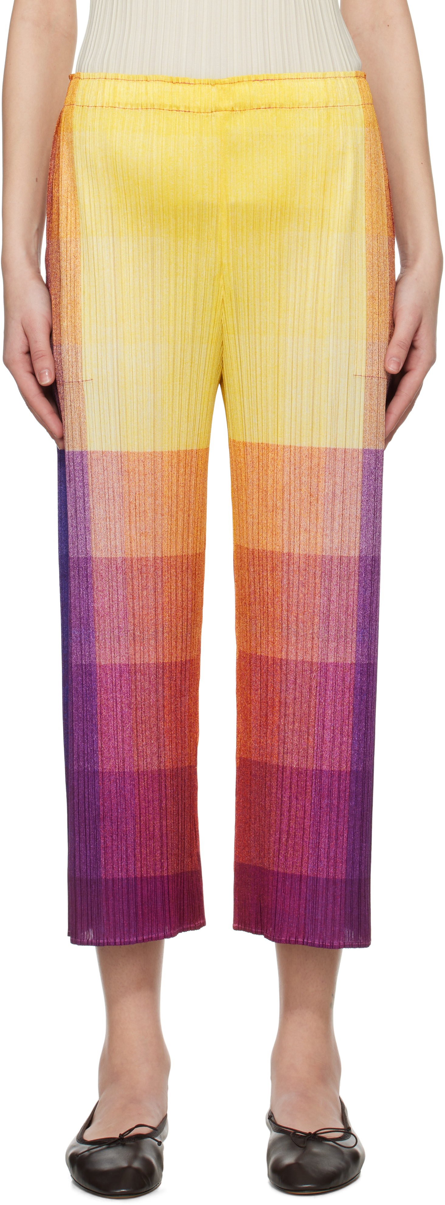 PLEATS PLEASE ISSEY MIYAKE: Multicolor Photon Trousers | SSENSE