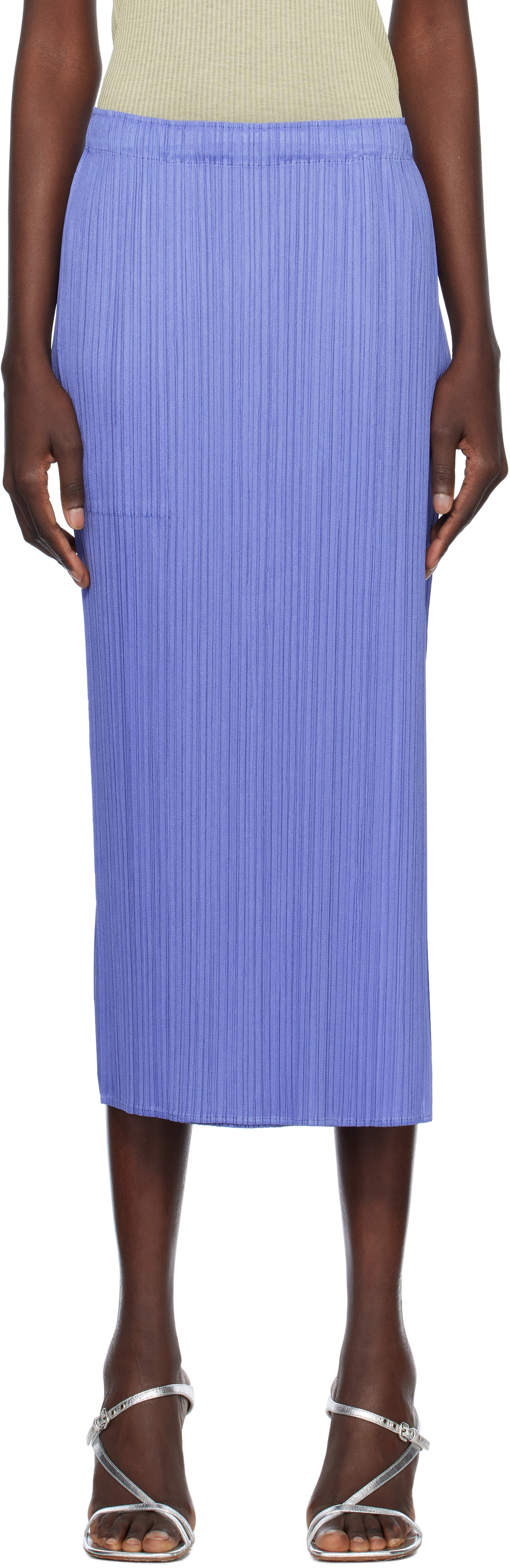 PLEATS PLEASE ISSEY MIYAKE: Blue Monthly Colors March Midi