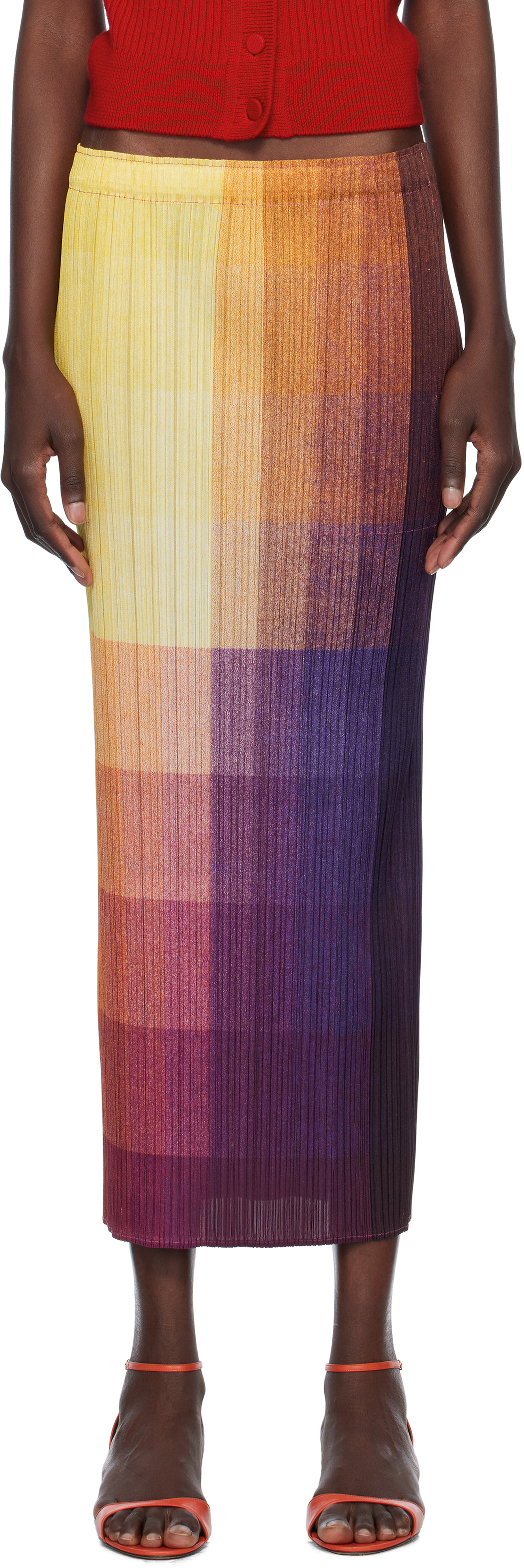 Multicolor Photon Midi Skirt