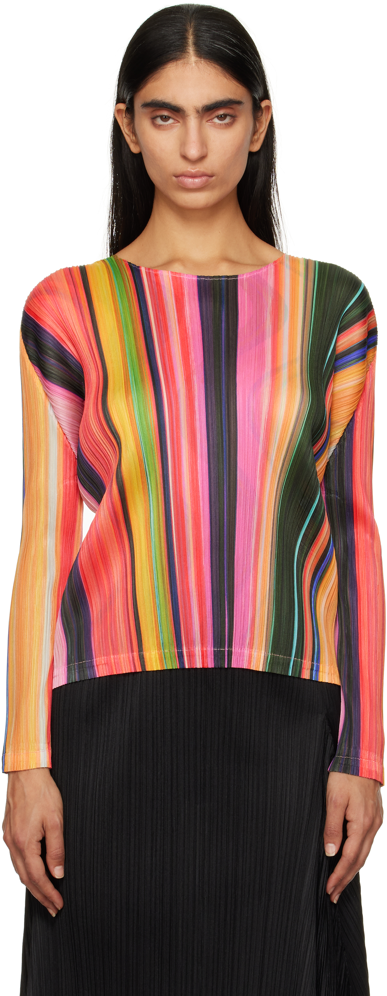 PLEATS PLEASE ISSEY MIYAKE WARP トップス Pleats Please Issey Miyake Warp Pleated Long-Sleeve Top