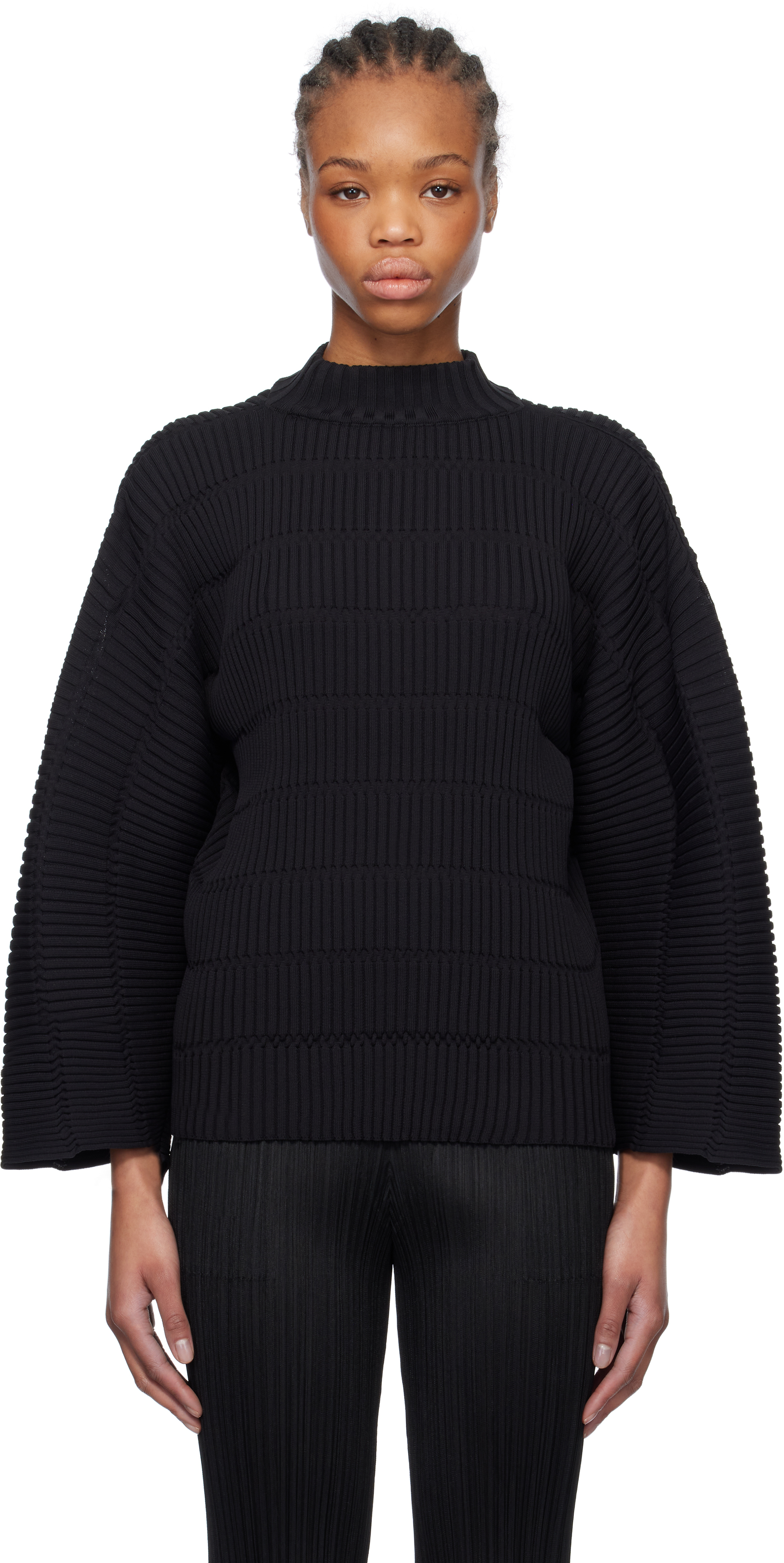 Black Jiggly Knit Sweater