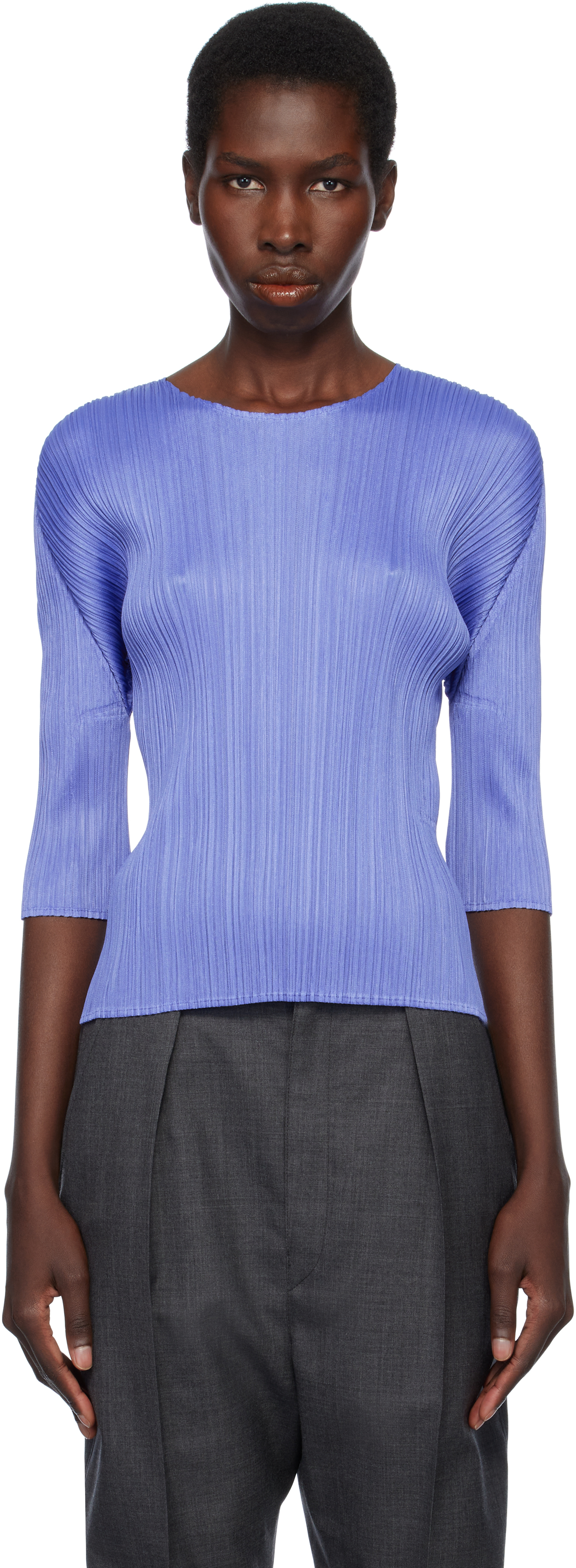 PLEATS PLEASE ISSEY MIYAKE: Blue Monthly Colors March Top PLEATS PLEASE ISSEY MIYAKE: Blue Monthly Colors March Top