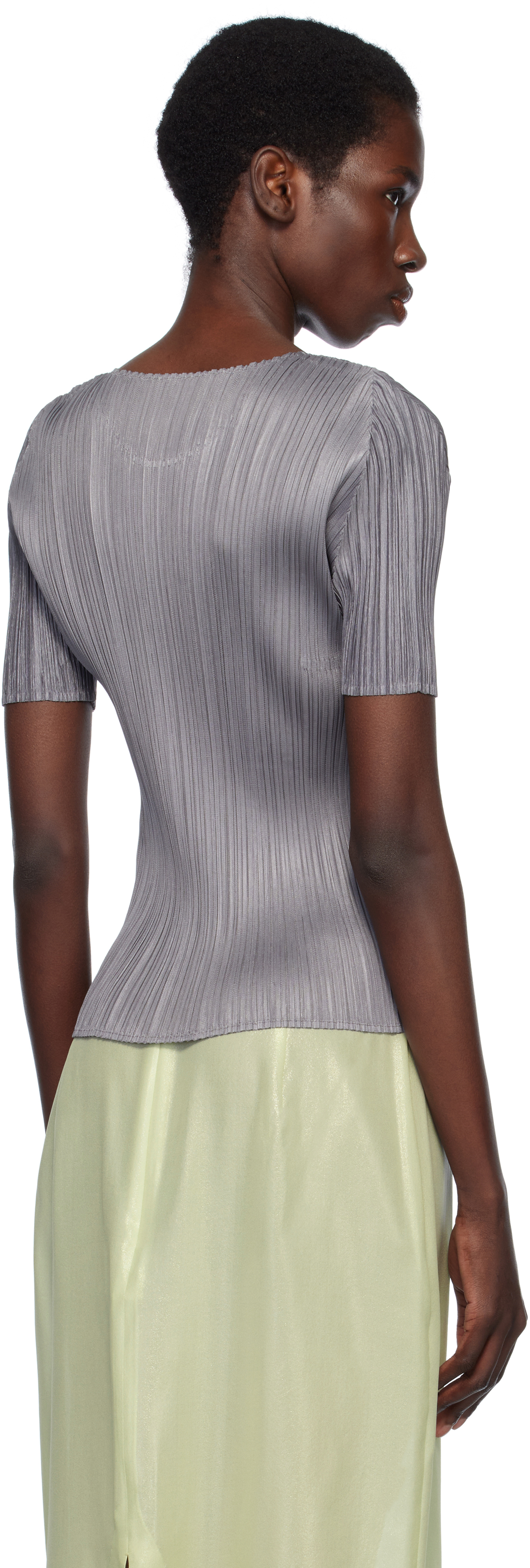 Shop Issey Miyake Gray Basics T-shirt In 12 Gray