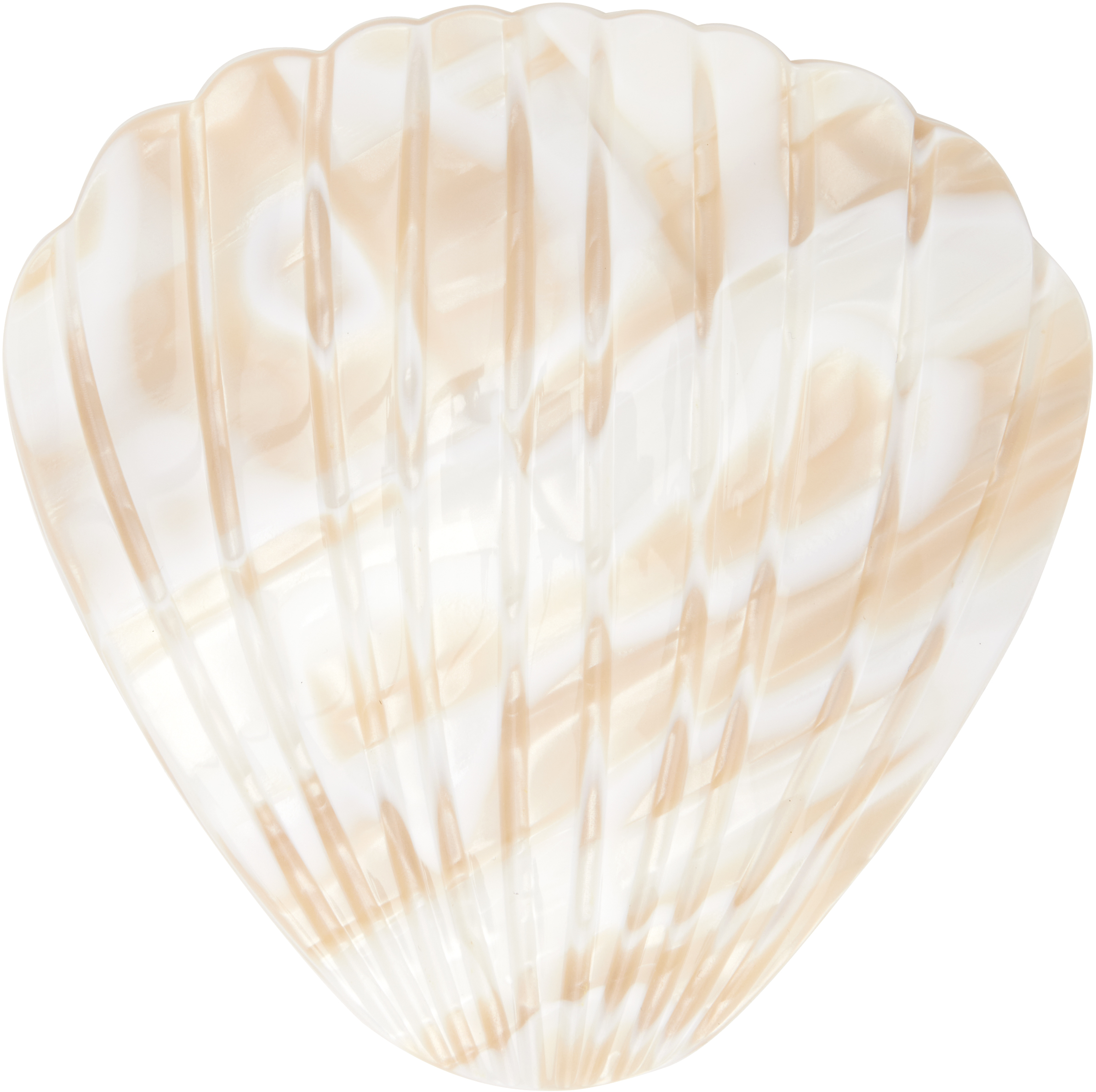 White & Beige Fan Shell Hair Clip