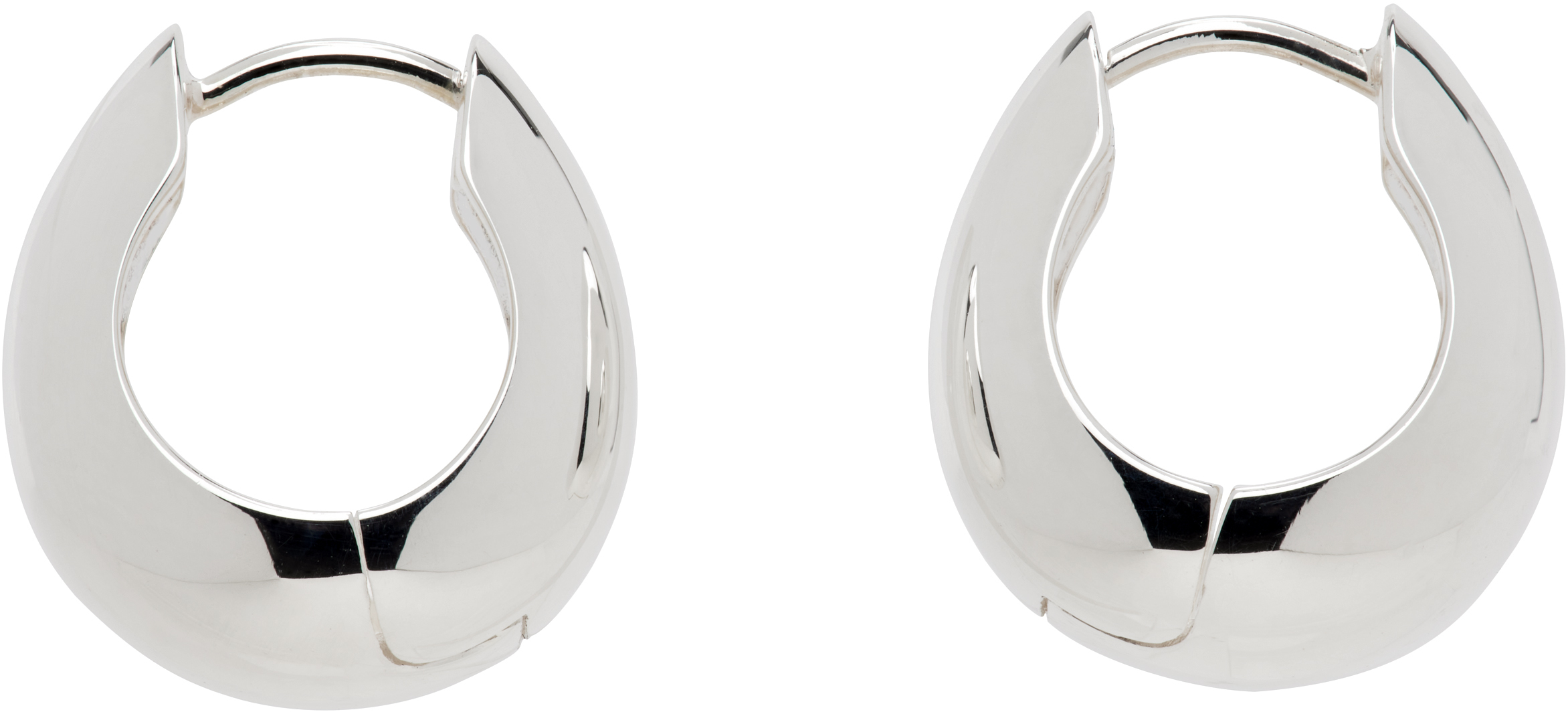 Silver Hinged Hoop Earrings