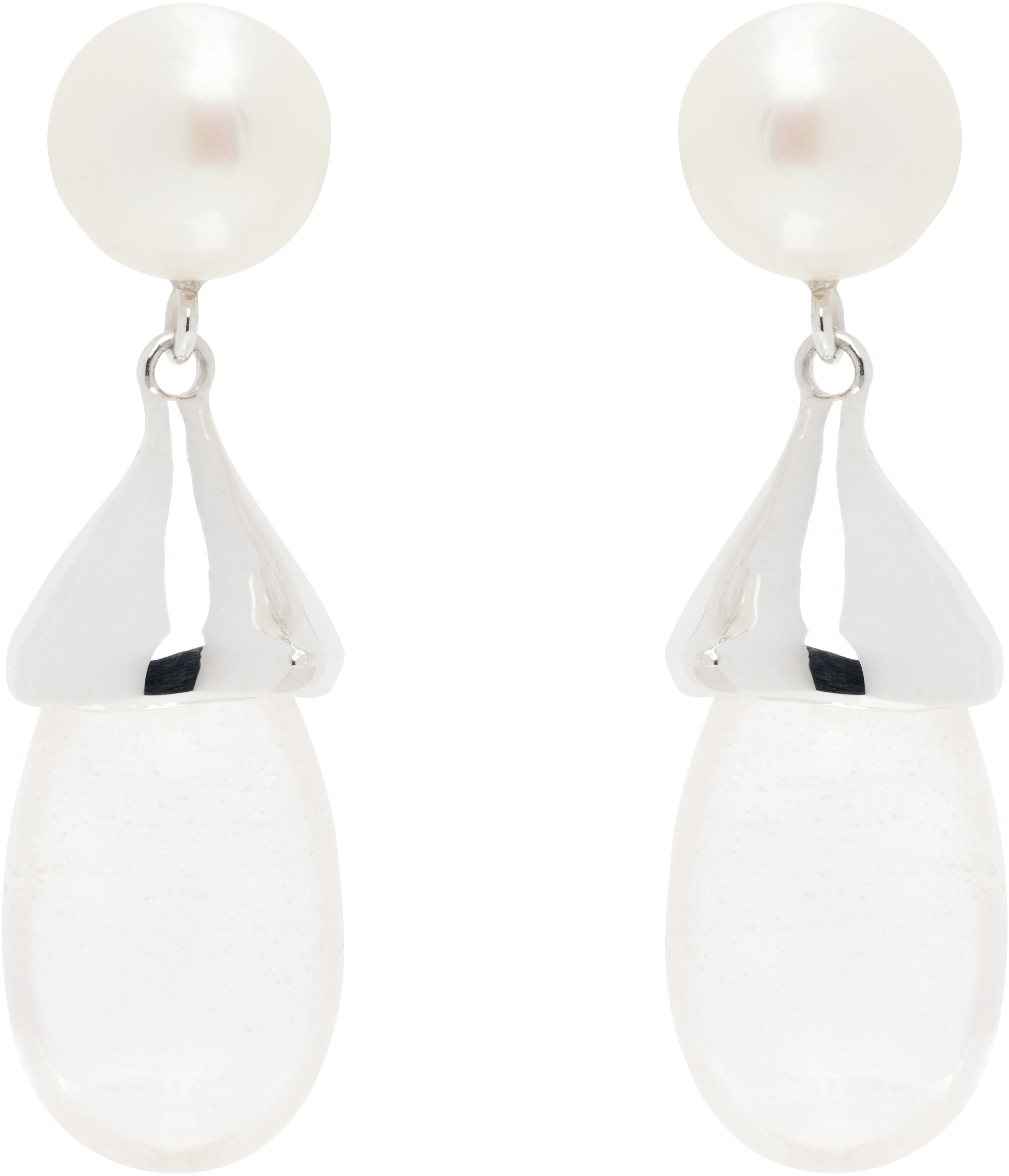 Sophie Buhai Silver Quartz Audrey Earrings In White