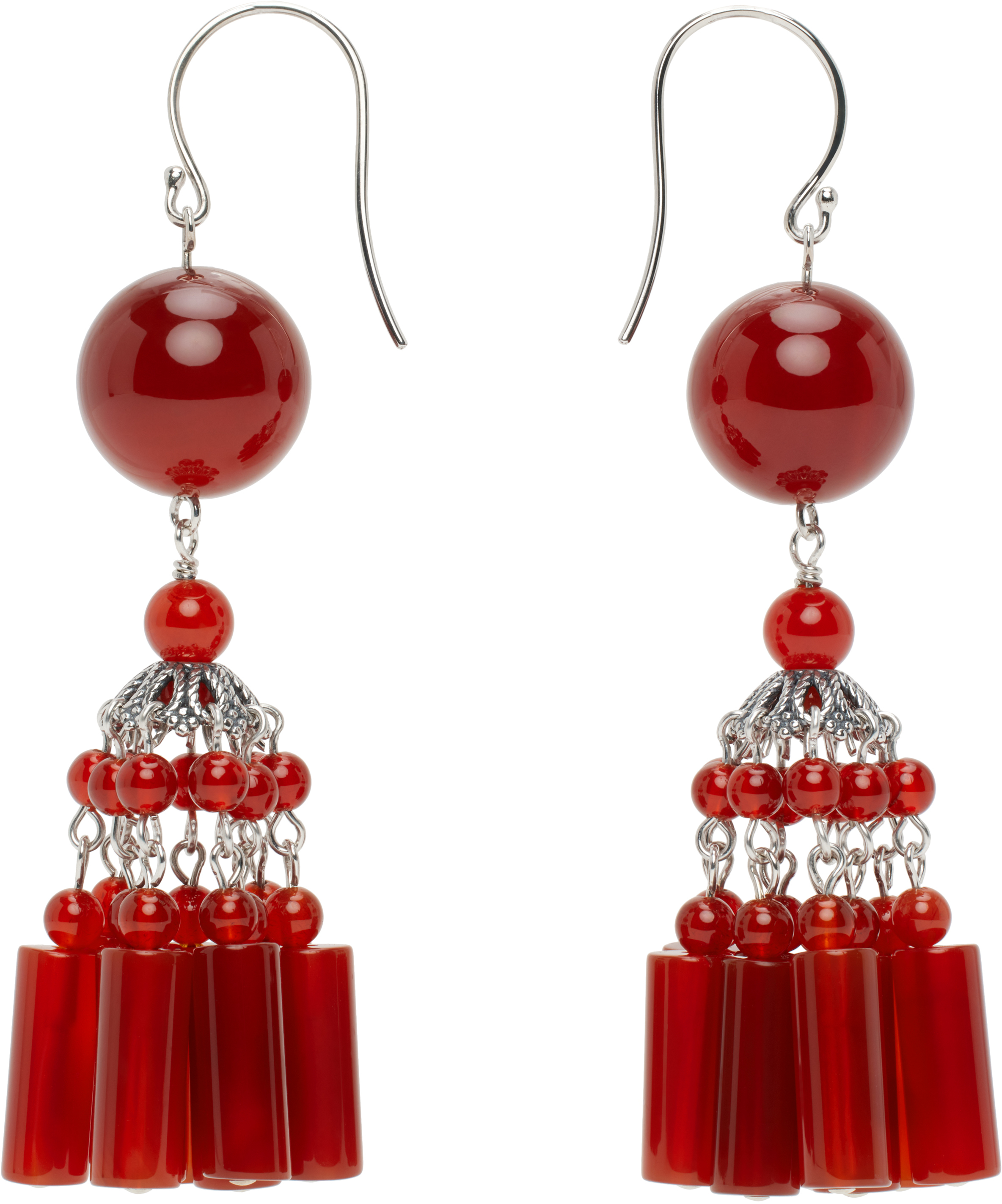 Silver & Red Flamenco Earrings