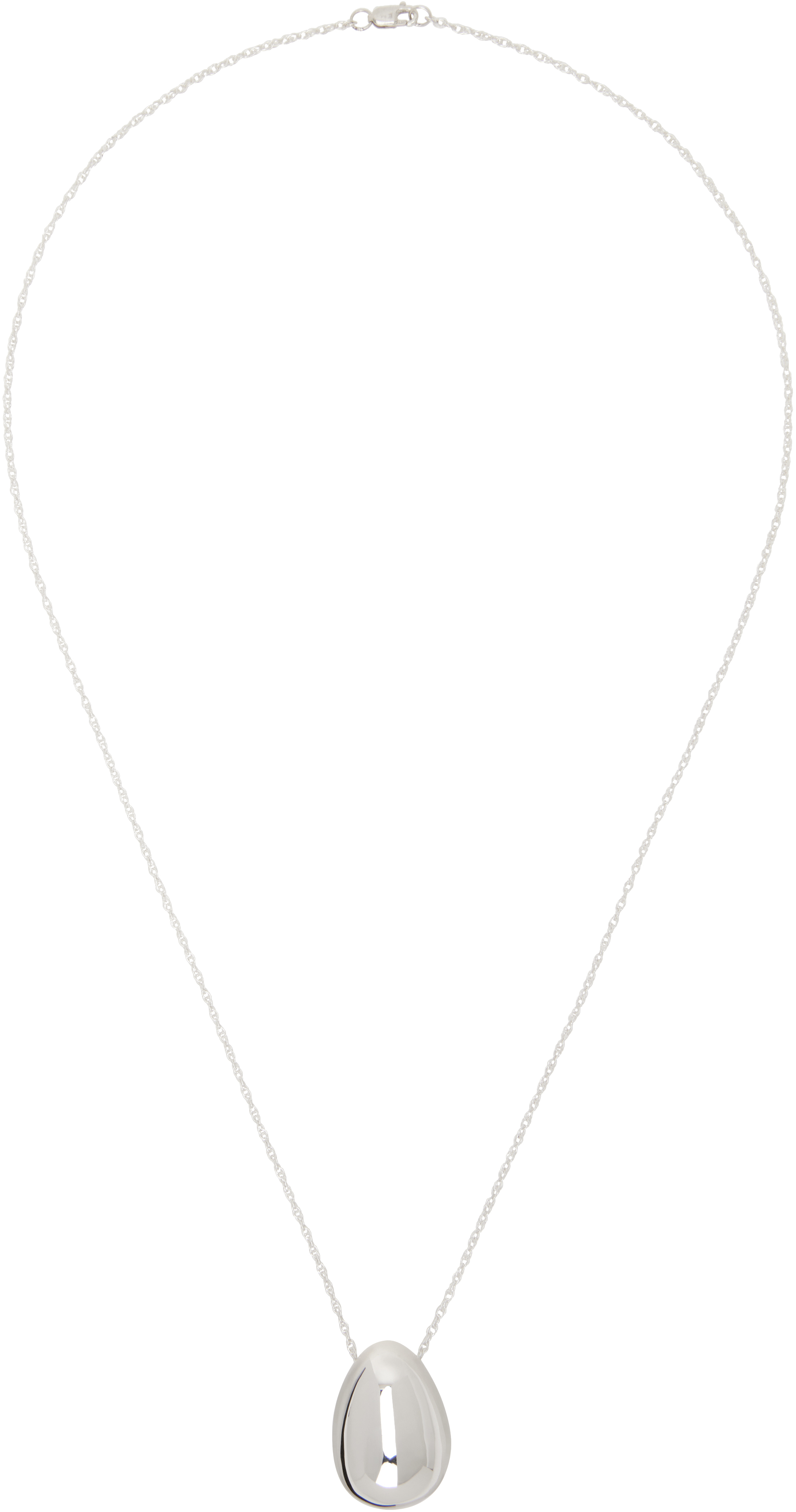 Sophie Buhai: Silver Everyday Egg Pendant Necklace | SSENSE Sophie Buhai: Silver Everyday Egg Pendant Necklace | SSENSE