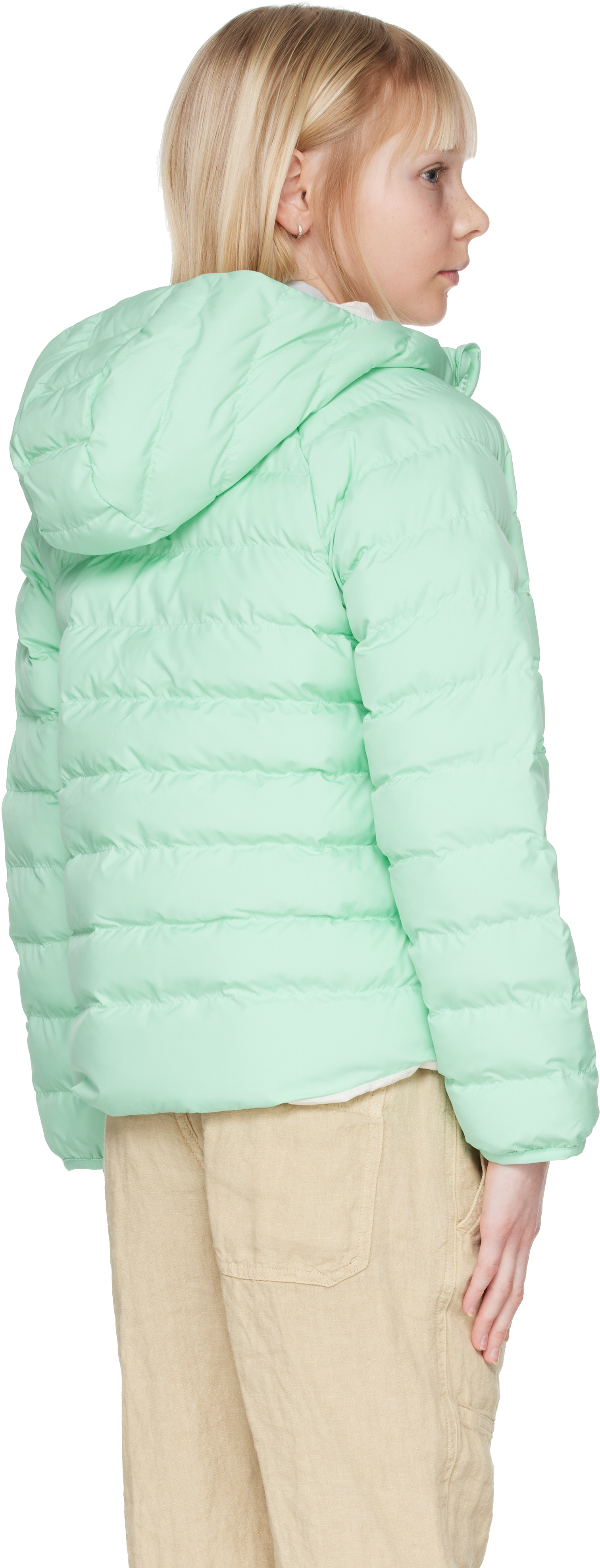 The North Face Little Kids Green Perrito Hooded Reversible Jacket In 6ei Bright Foam