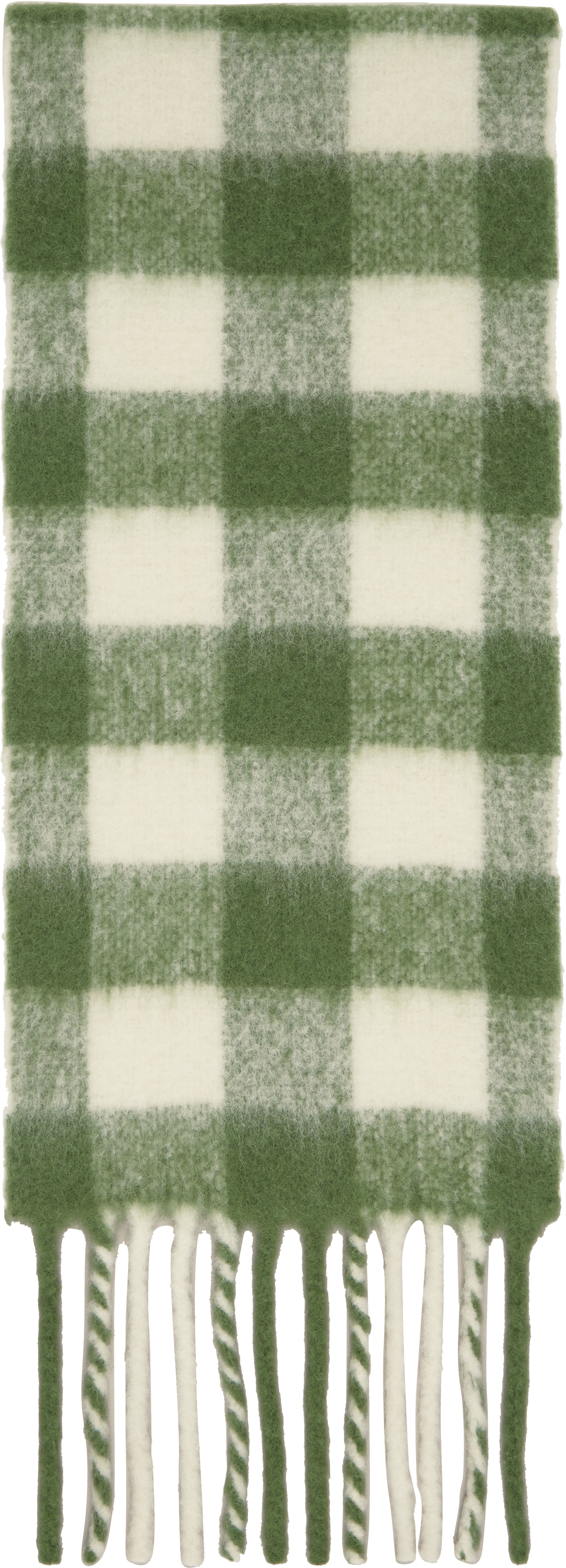 Green 
White Aster Check Scarf