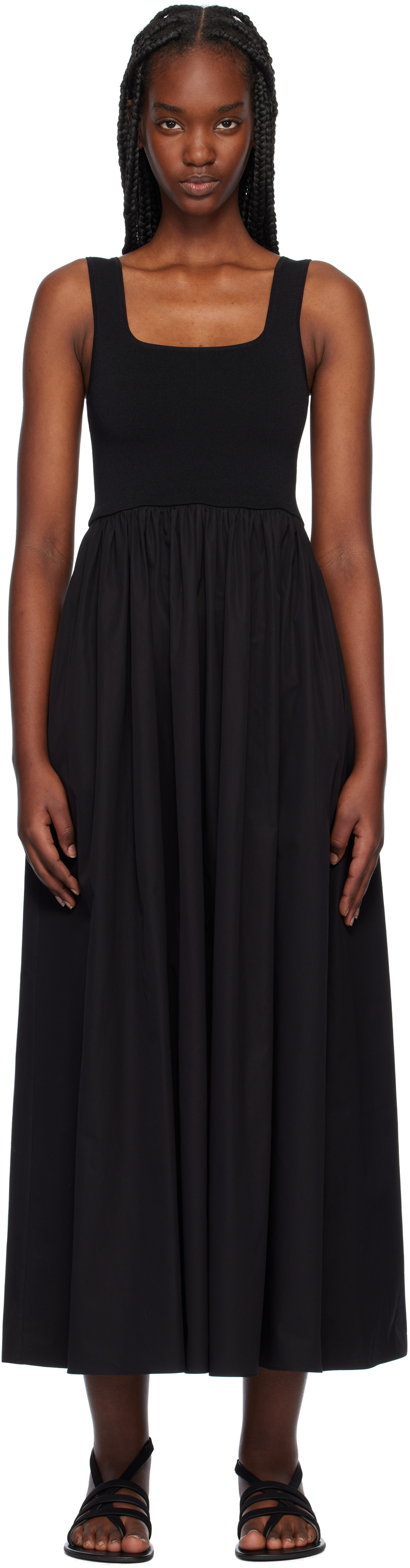 Black Paneled Maxi Dress