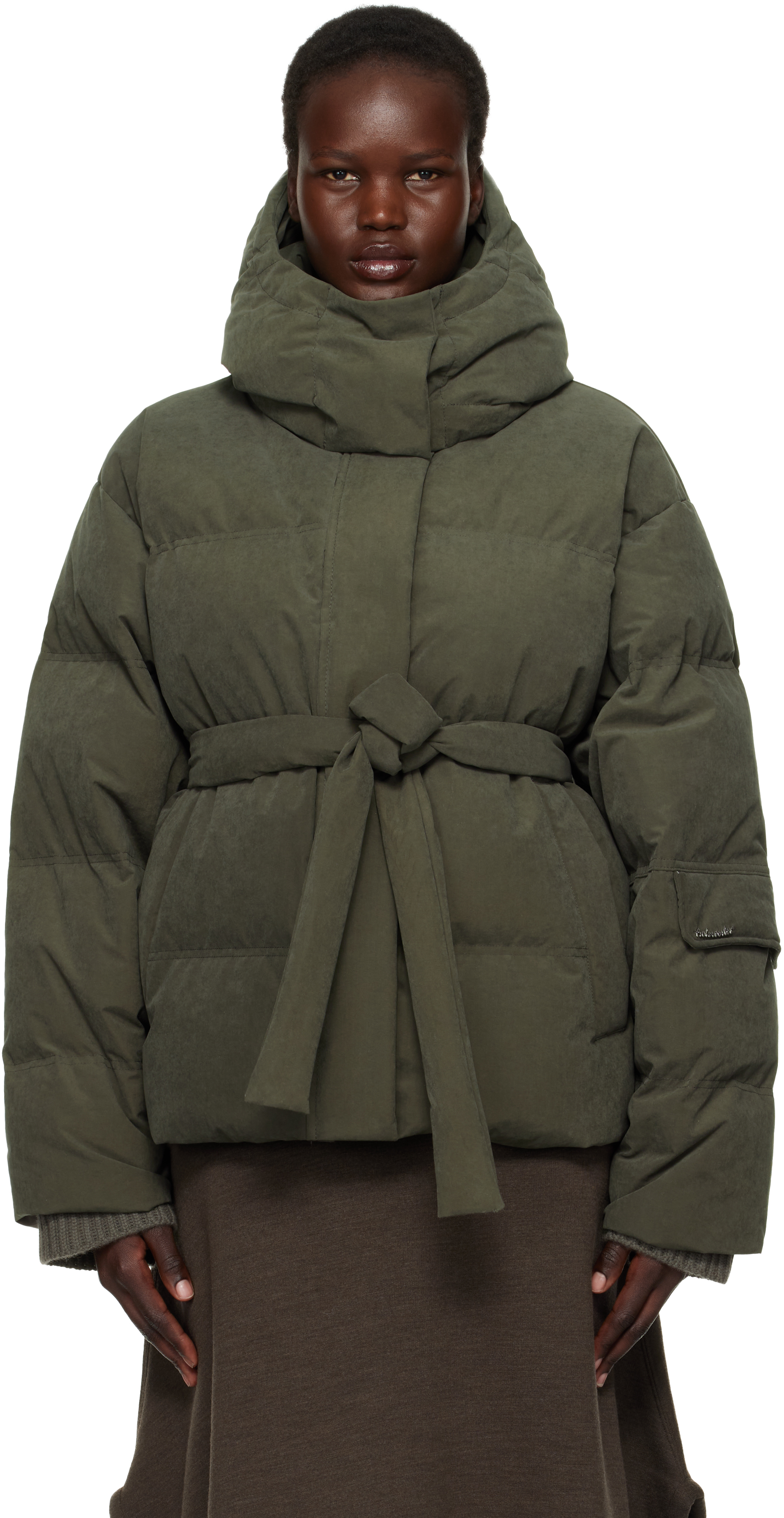 Holzweiler Green Steilia Brushed Down Jacket In 1304 Dk. Green