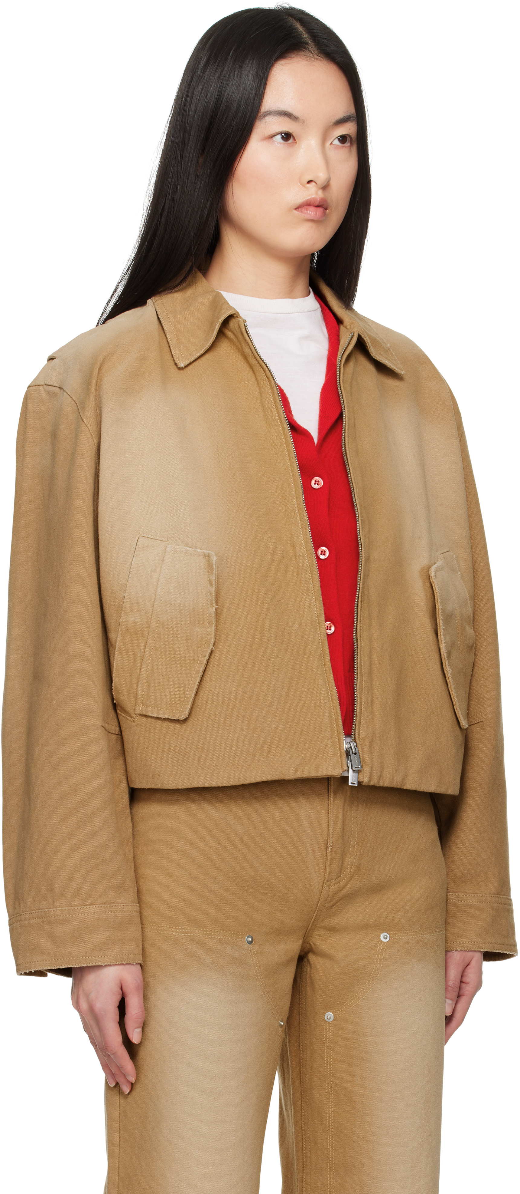Holzweiler Tan Juno Workwear Jacket In 1103 Lt. Brown