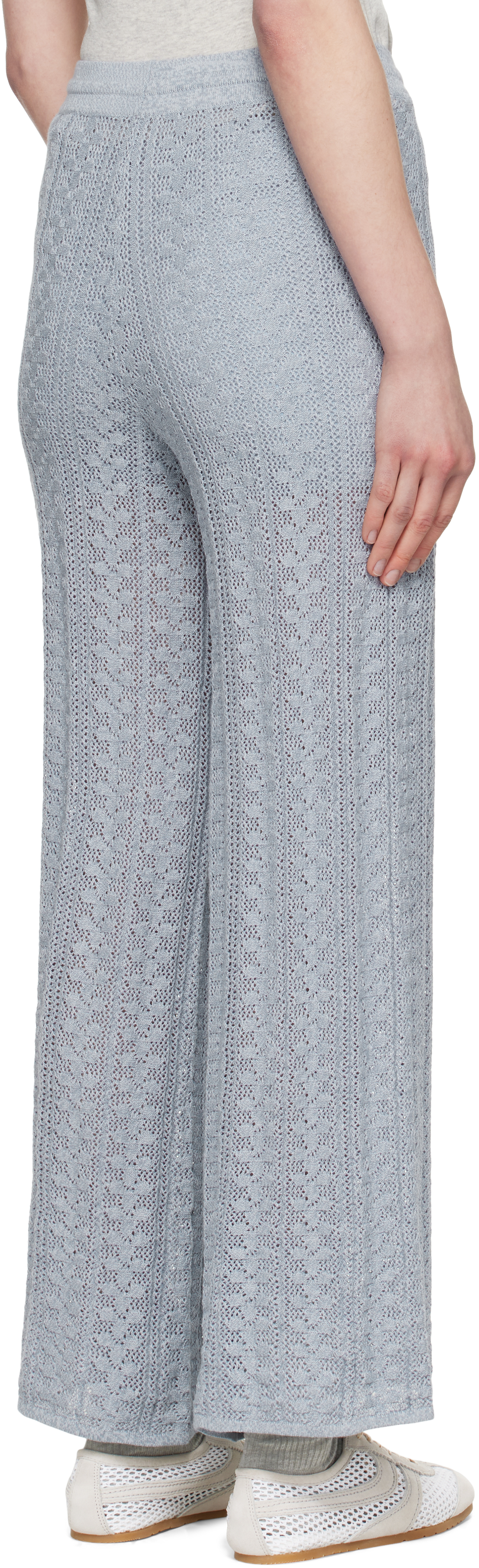 Holzweiler Blue Kelp Crochet Trousers In 1369 Blue Mix