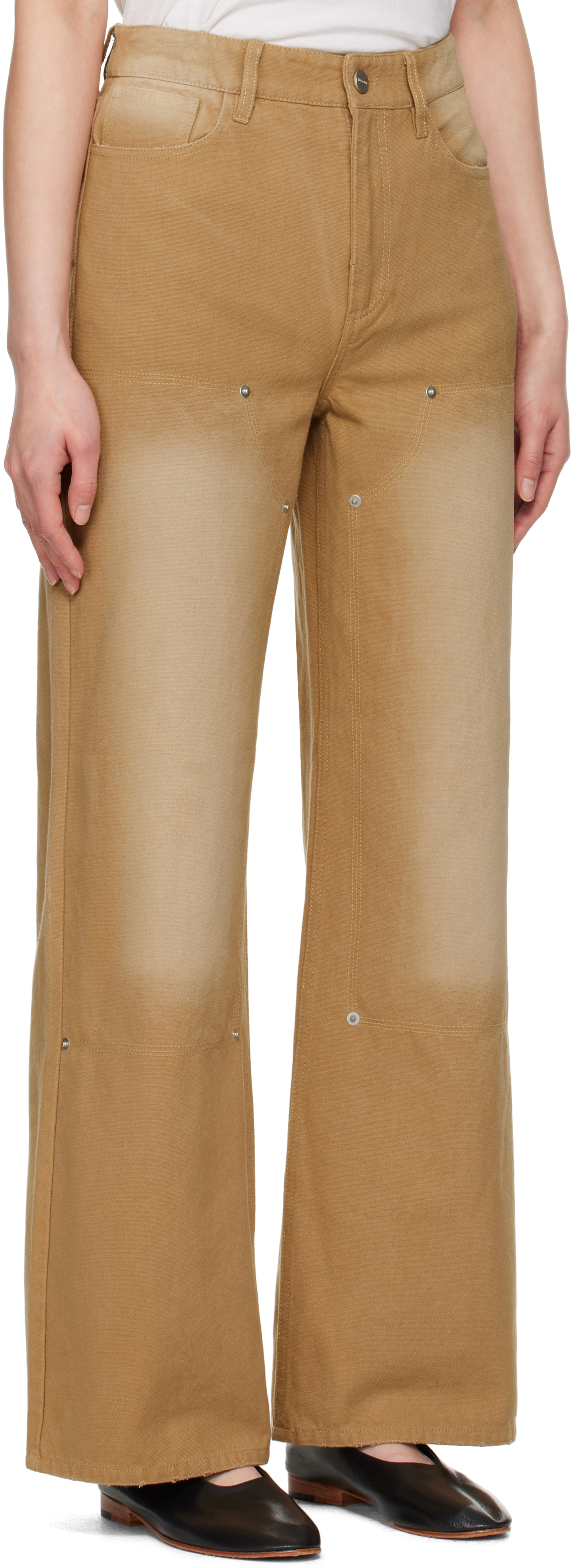 Holzweiler Tan Juno Workwear Trousers In 1103 Lt. Brown