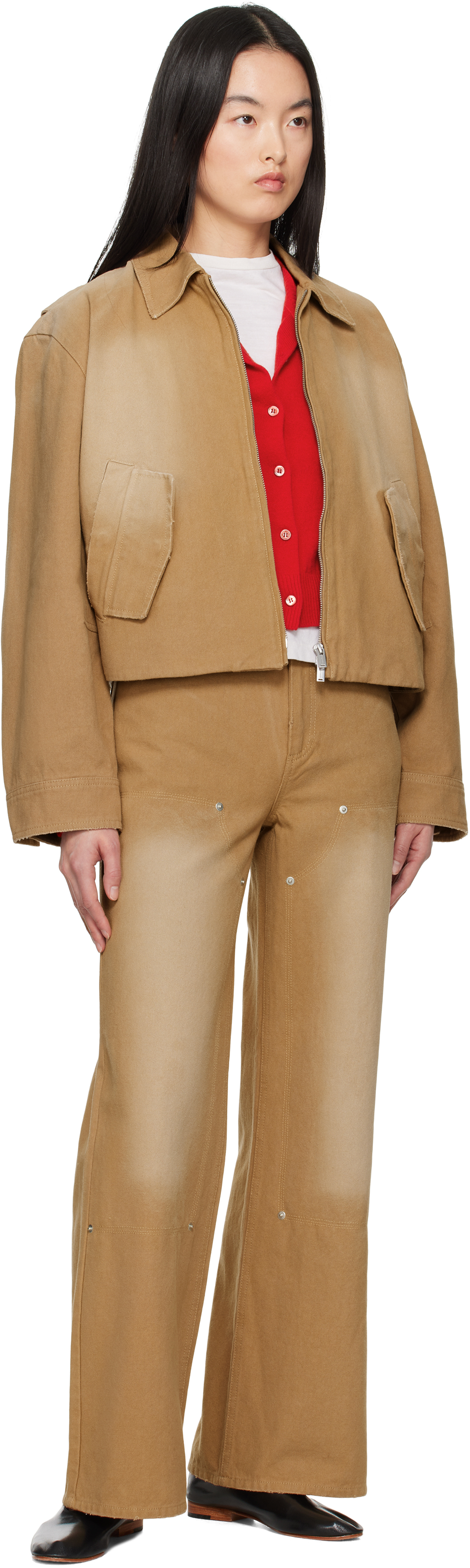 Holzweiler Tan Juno Workwear Trousers In 1103 Lt. Brown